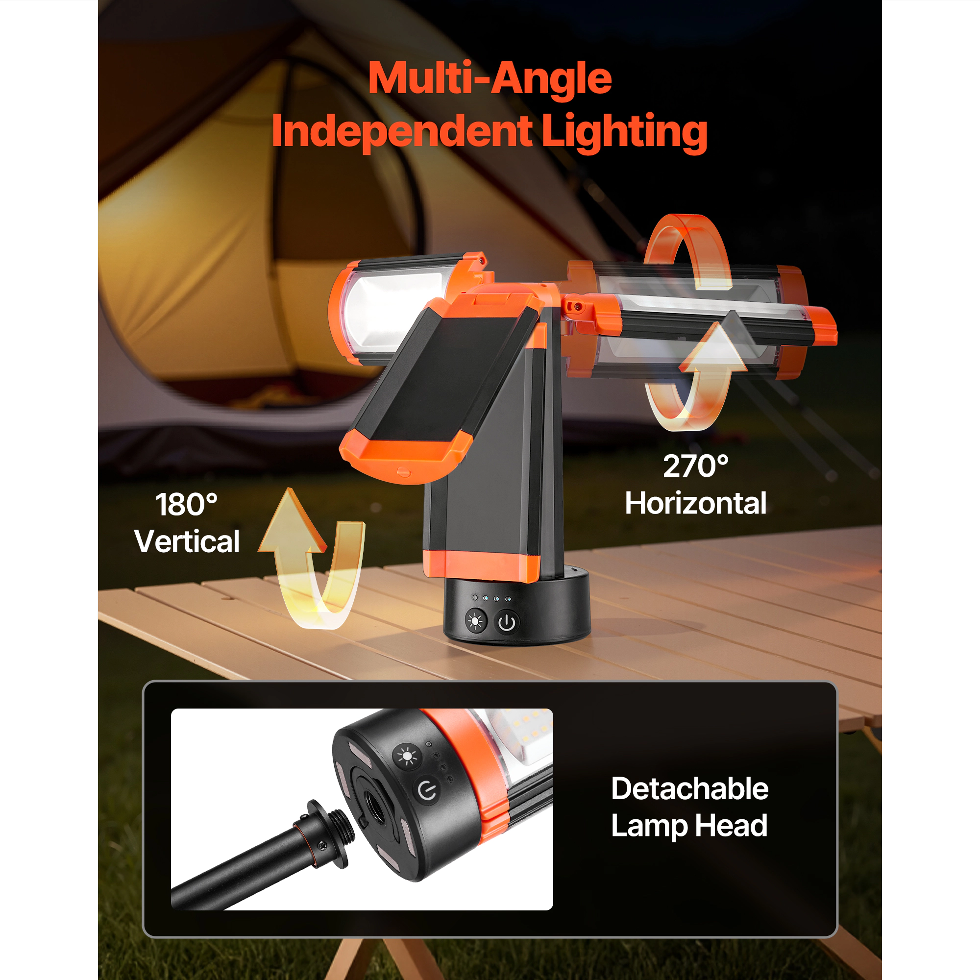 HONGGE LED Work Light with Tripod Stand, Portable Camping for Construction Job Site