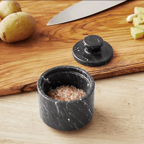 Saboga Home™ Marble Salt Cellar with Lid