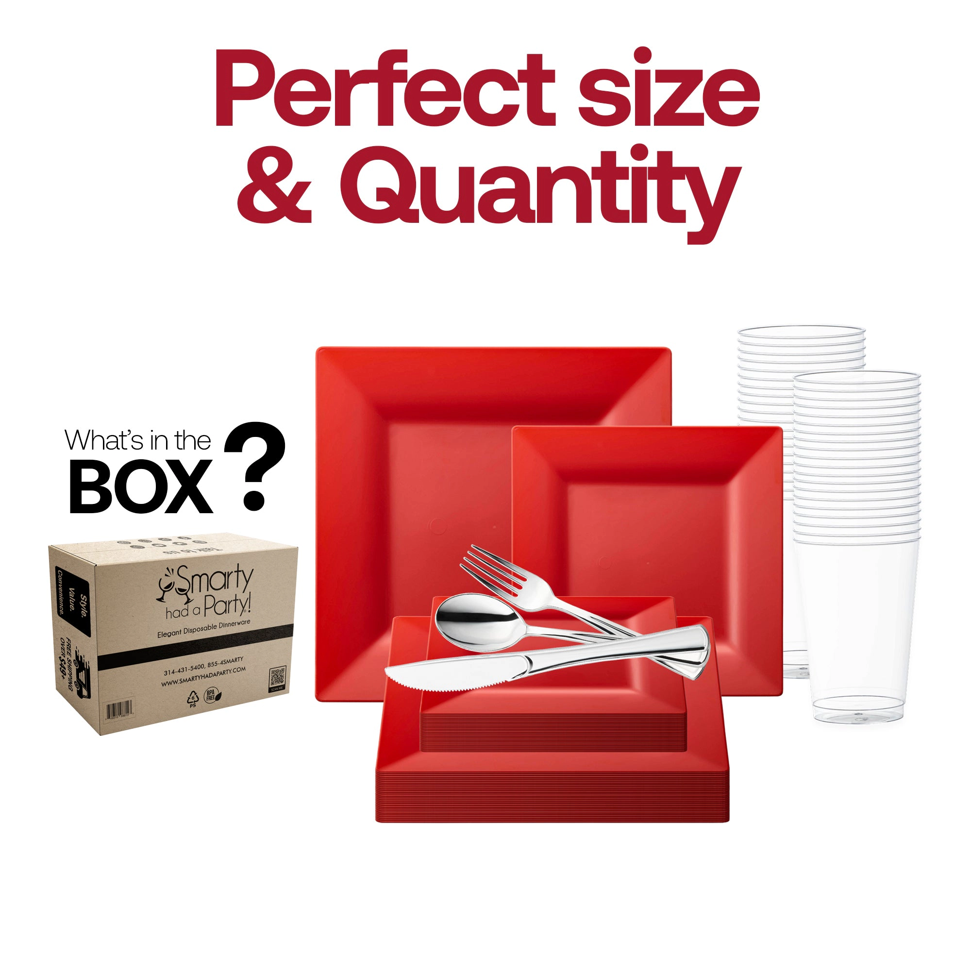 Smarty Had A Party Square Plastic Wedding Value Set