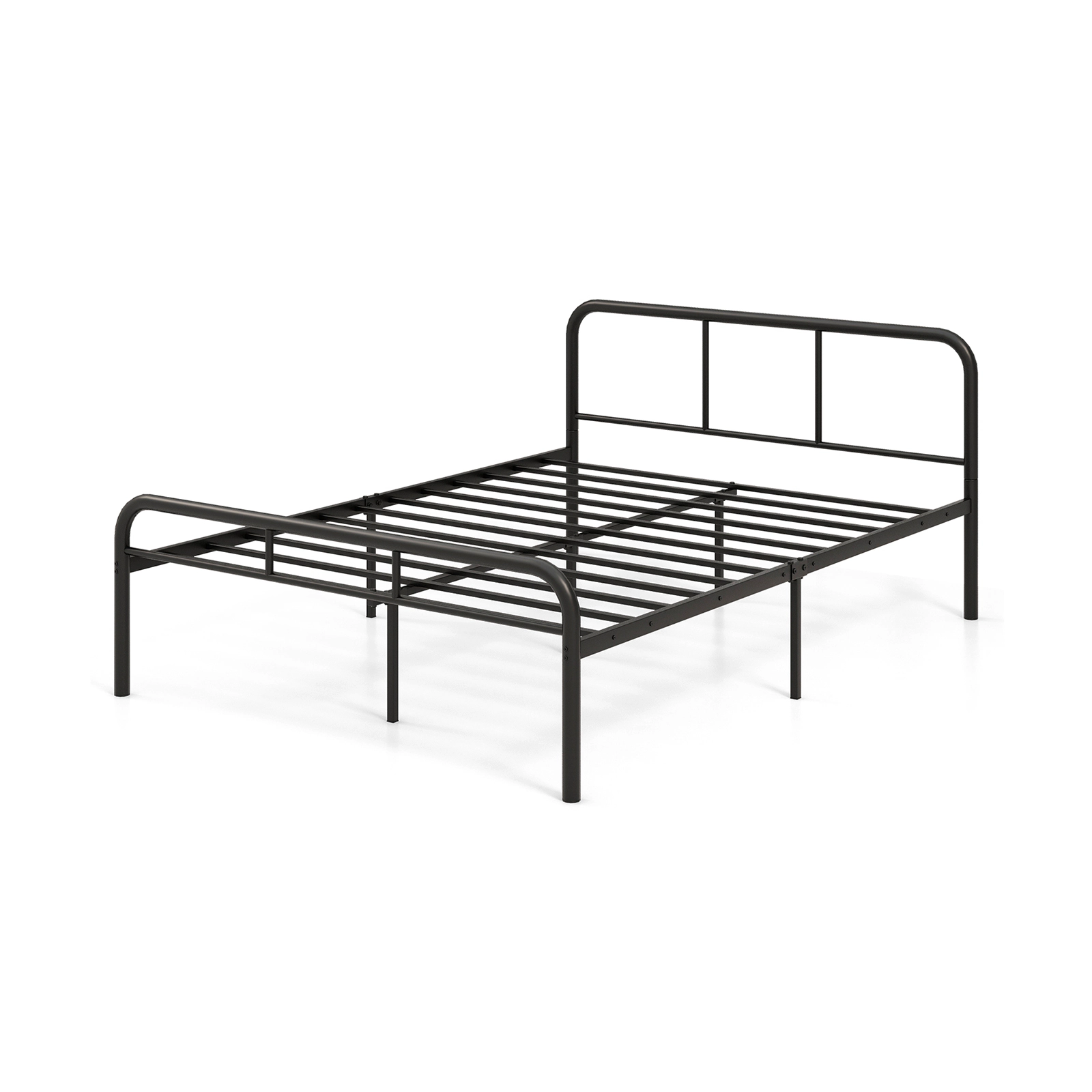SUGIFT Black Headboard and Footboard No Box Spring Needed Full Size Metal Bed Frame