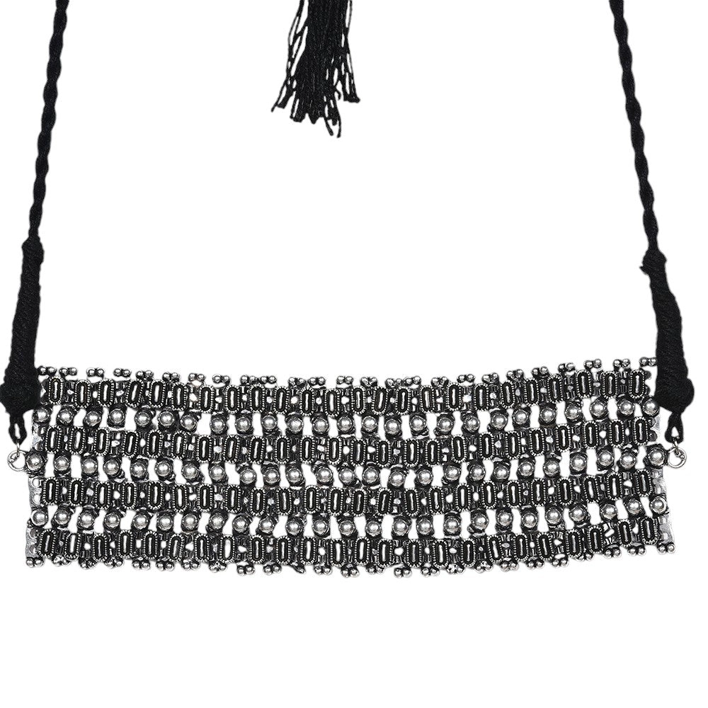 SOHI Women's Oxidised Statement Choker Necklace