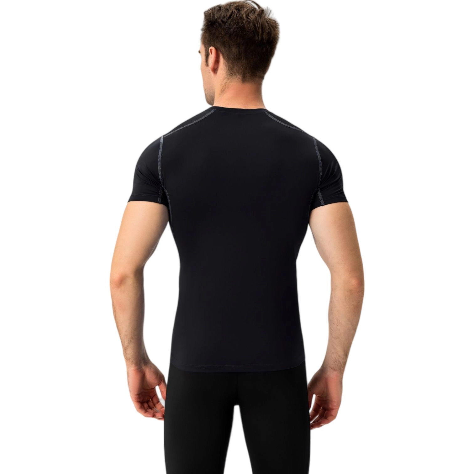 Anna-Kaci Mens Short Sleeve Compression Crew Neck Shirt