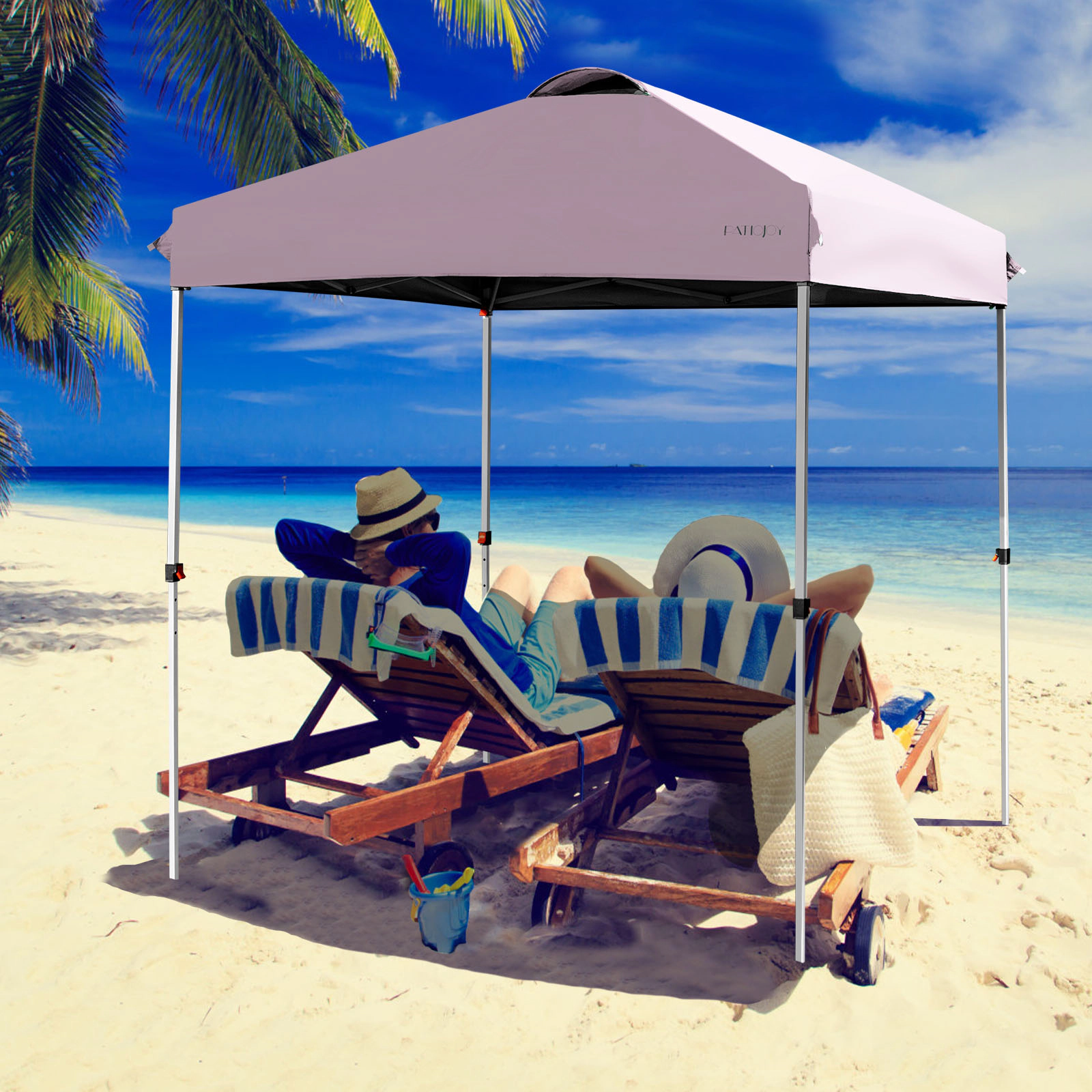 LJG 6.6 x 6.6 Feet Outdoor Pop-up Canopy Tent with Roller Bag