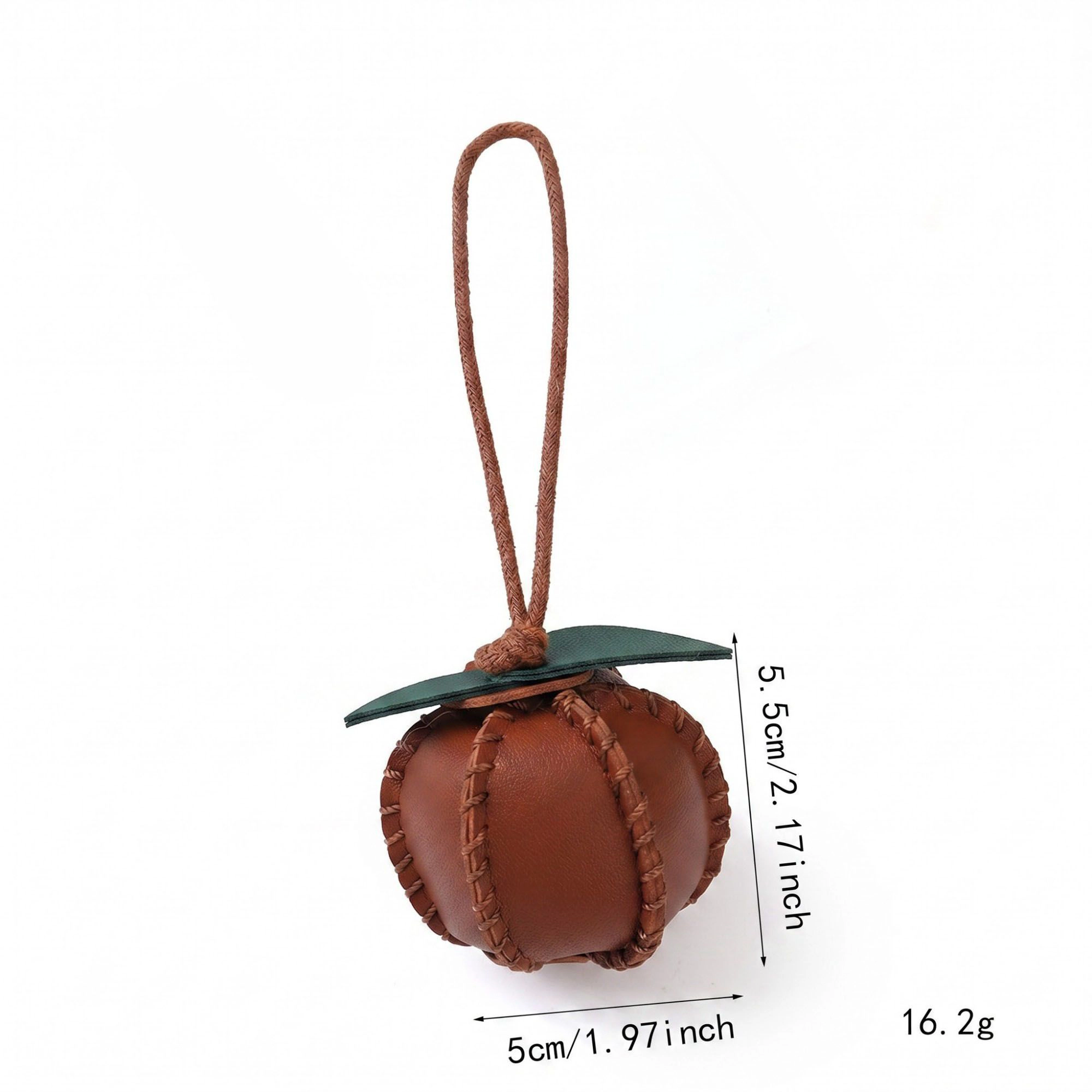Alilang Women's 2-Piece Womens Faux Leather Bag Charm with Cord Loop Leaf Accent and Textured Stitch Detail