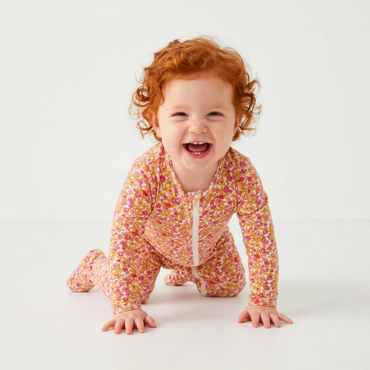 Rockets of Awesome Floral Footie For Baby Girl