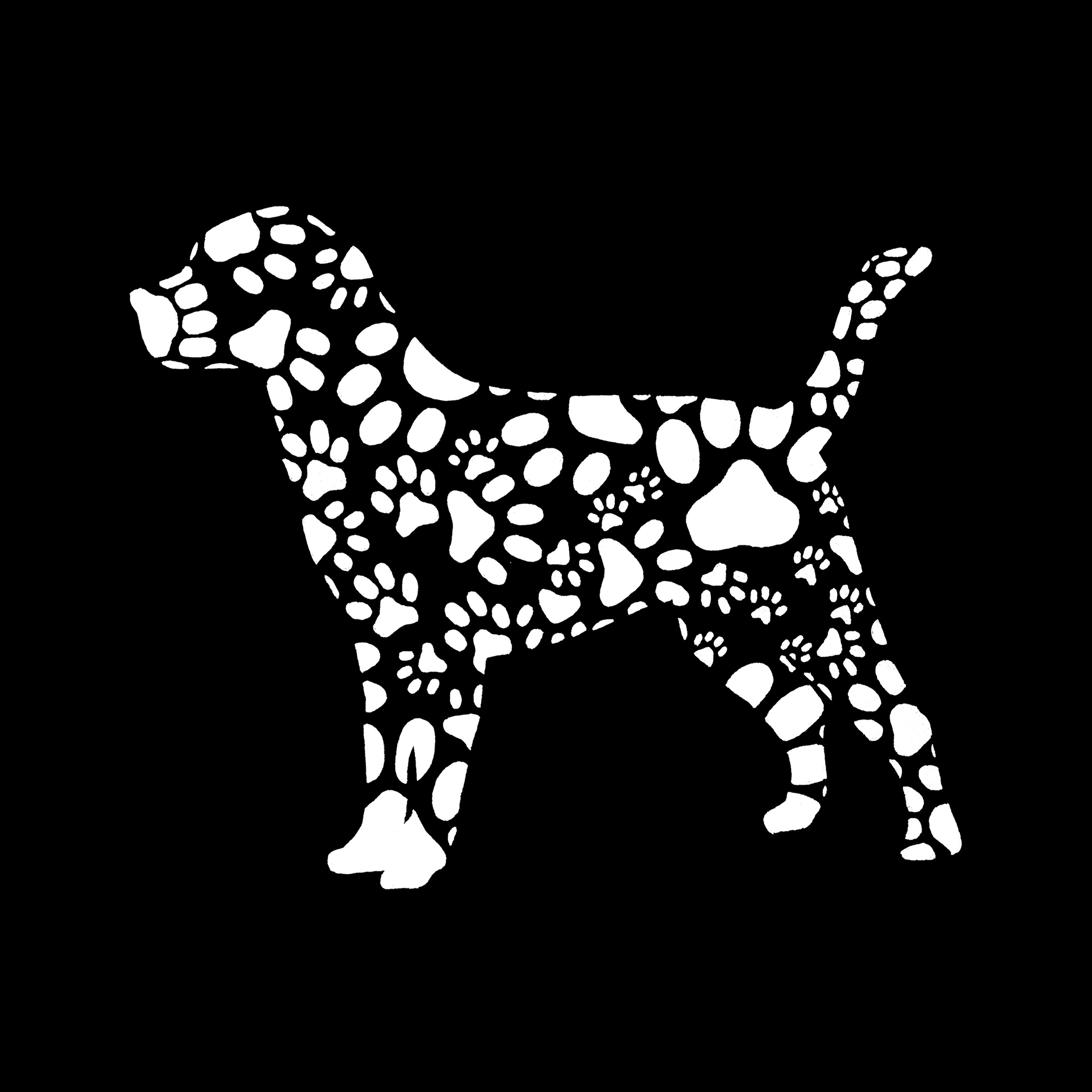 LA Pop Art Dog Paw Prints - Men's Word Hooded Sweatshirt