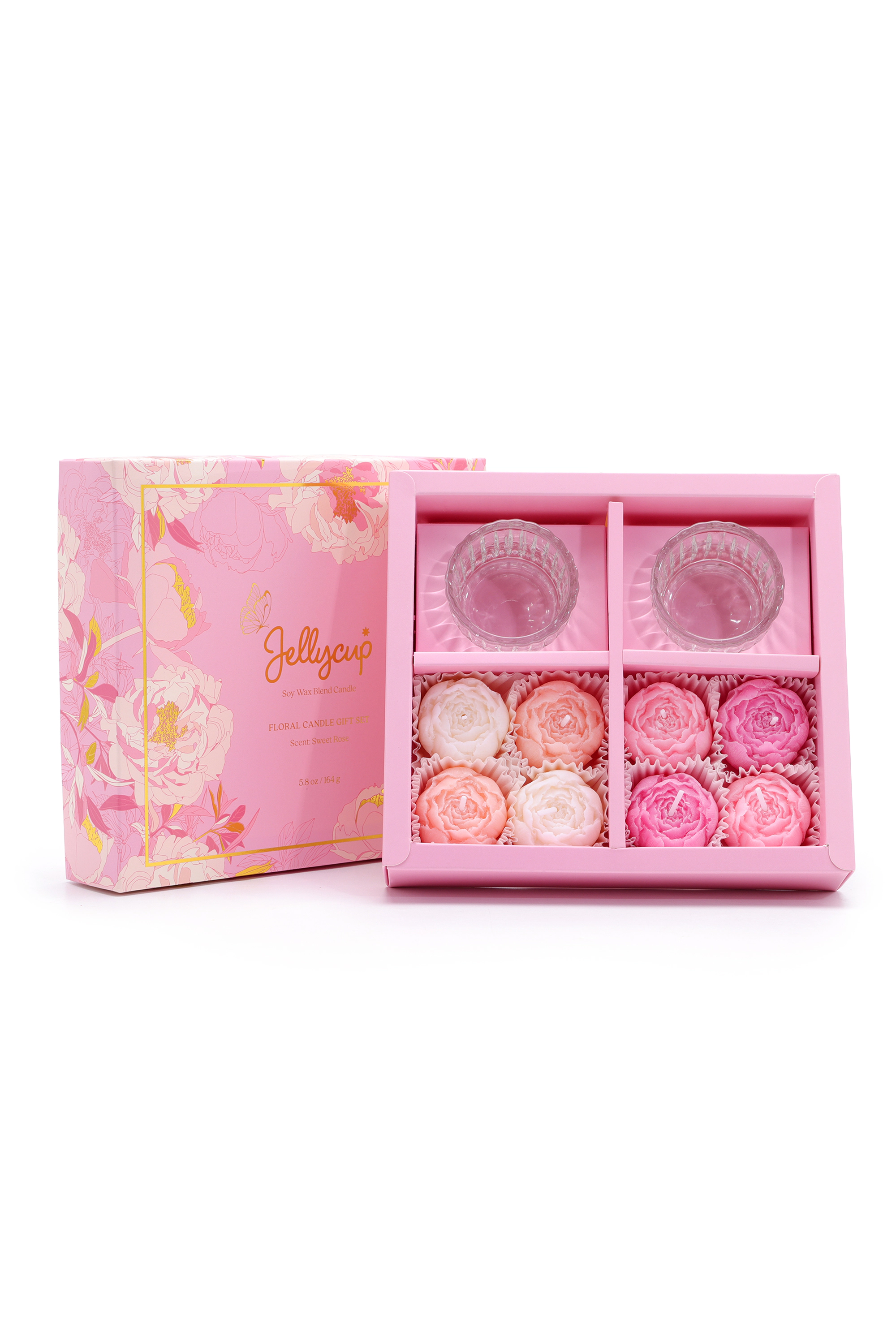 Jellycup Unisex Blossom Peony Candle Gift Set