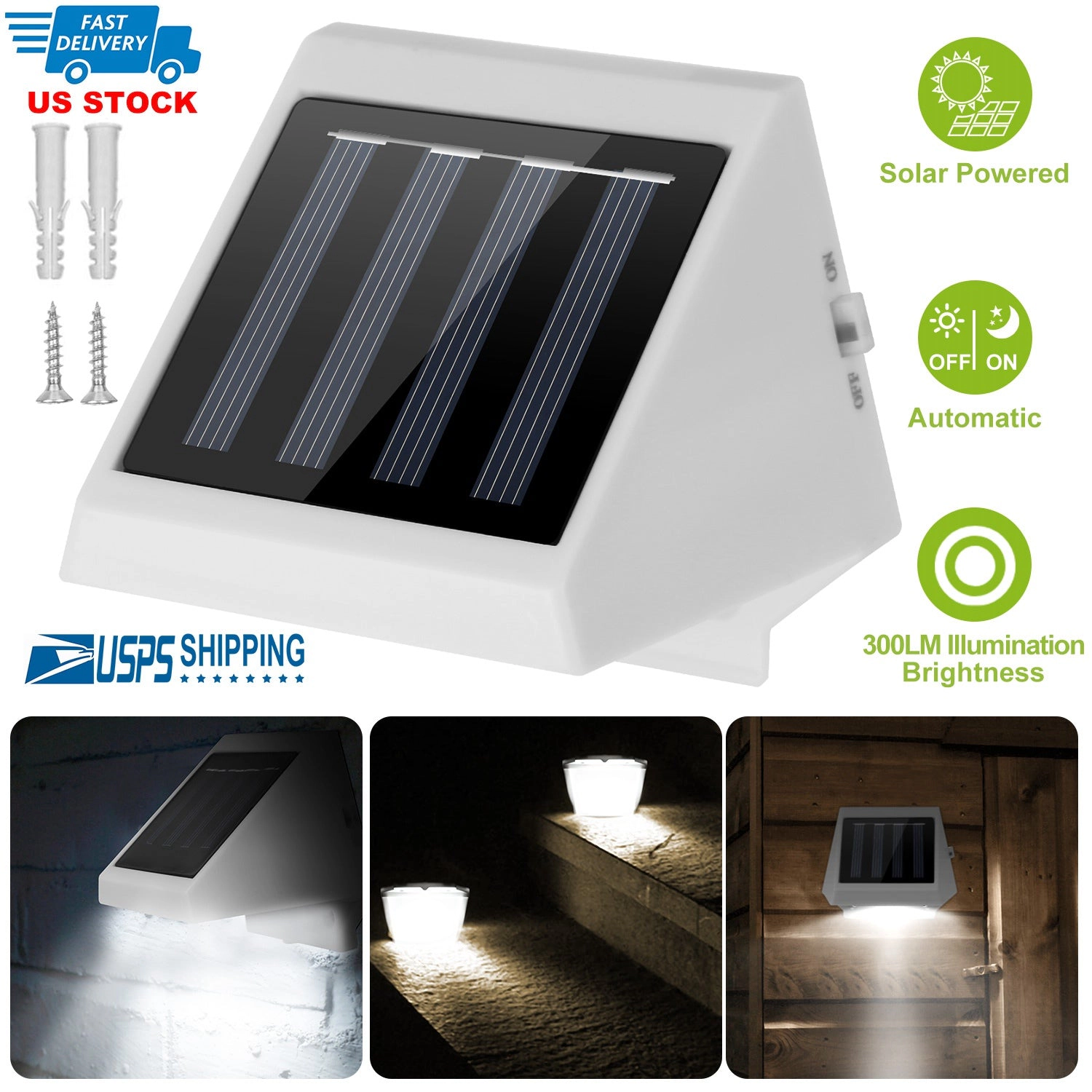 GBruno Solar LED Stair Light Waterproof Pathway Lamp