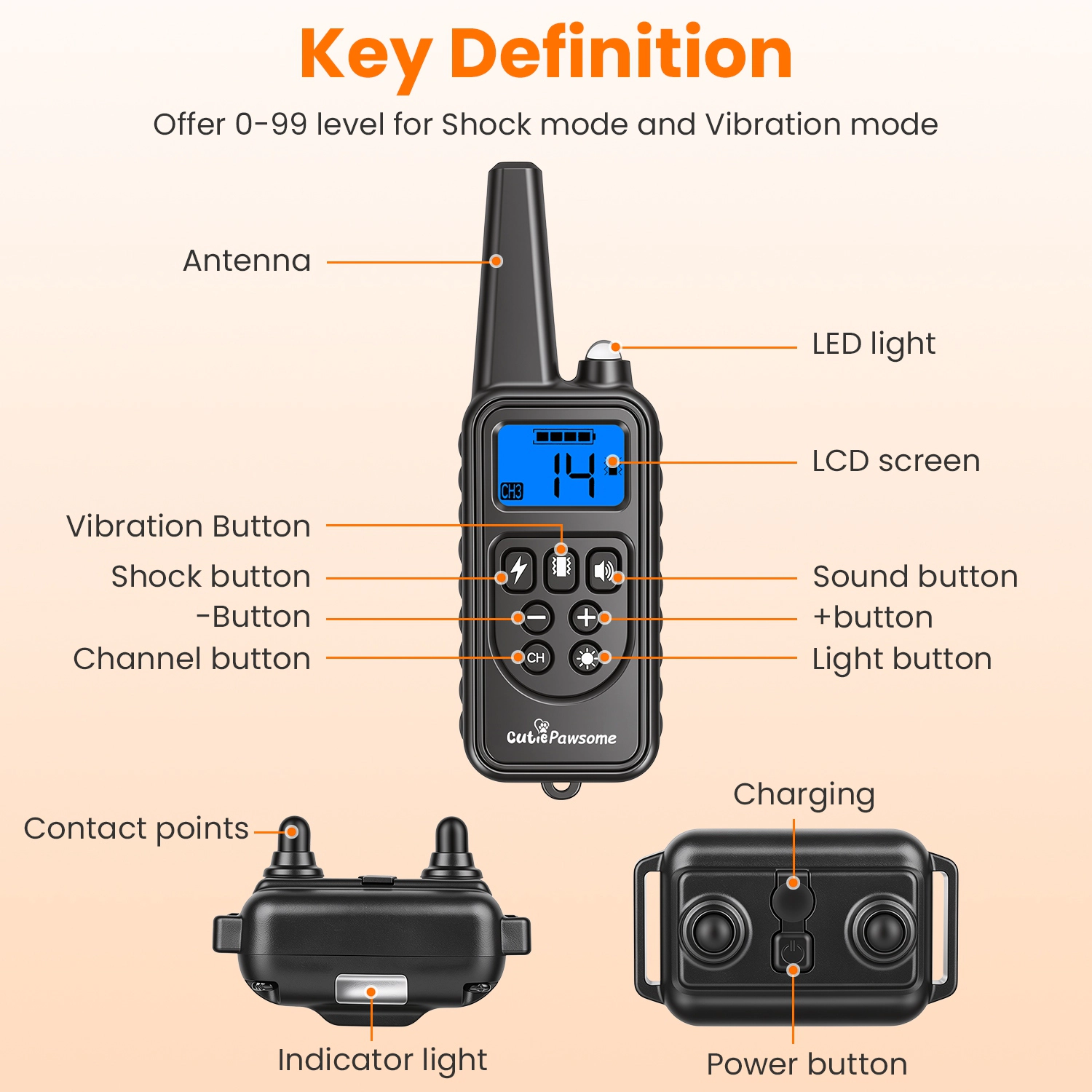 GBruno IP67 Waterproof Dog Training Collar Receiver