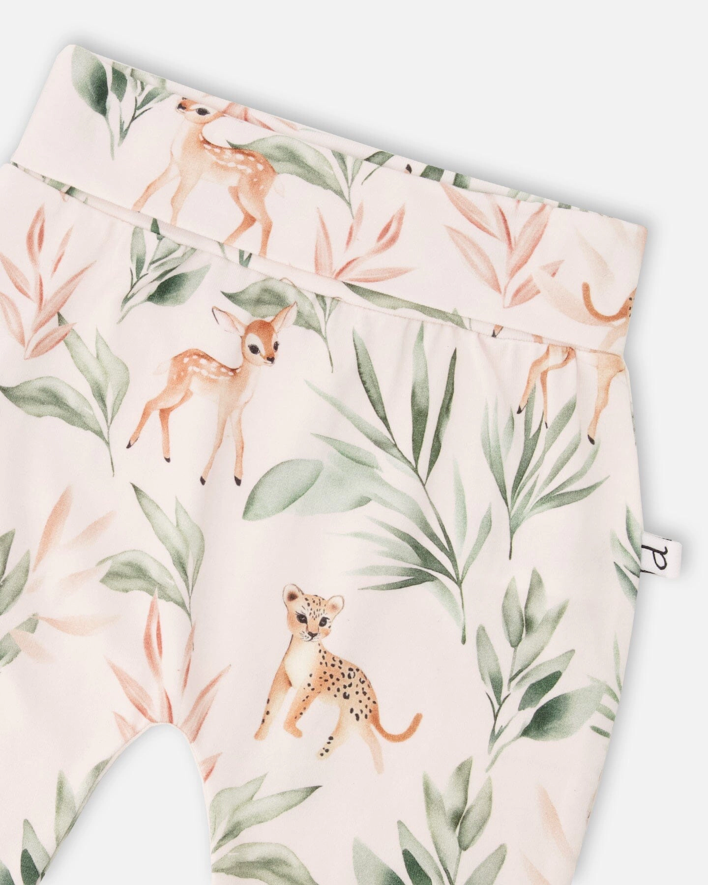 Deux par Girls Organic Cotton Jersey Evolutive Pants Deer Print
