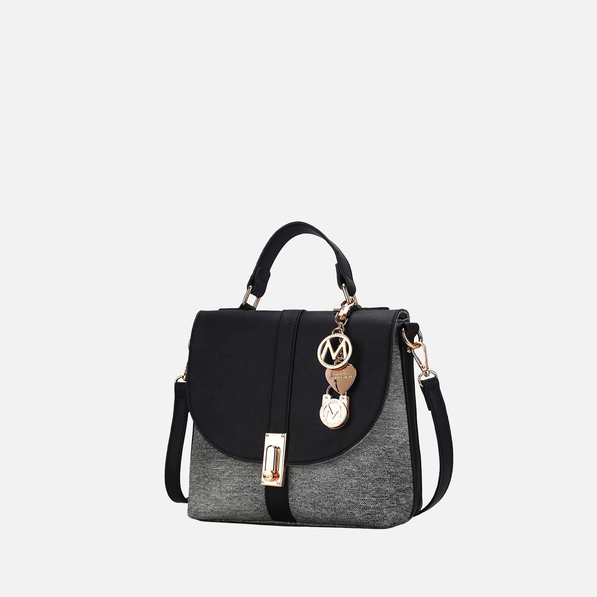 Mia K Collection Maren Vegan Leather Shoulder Bag - Gold-Tone Hardware, Removable Adjustable Strap