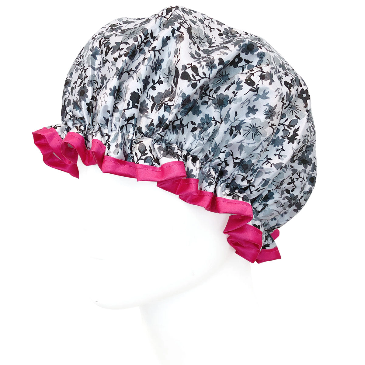 Wrapables Women's Stylish Double Layer Waterproof Shower Caps (Set of 4), Majestic Floral