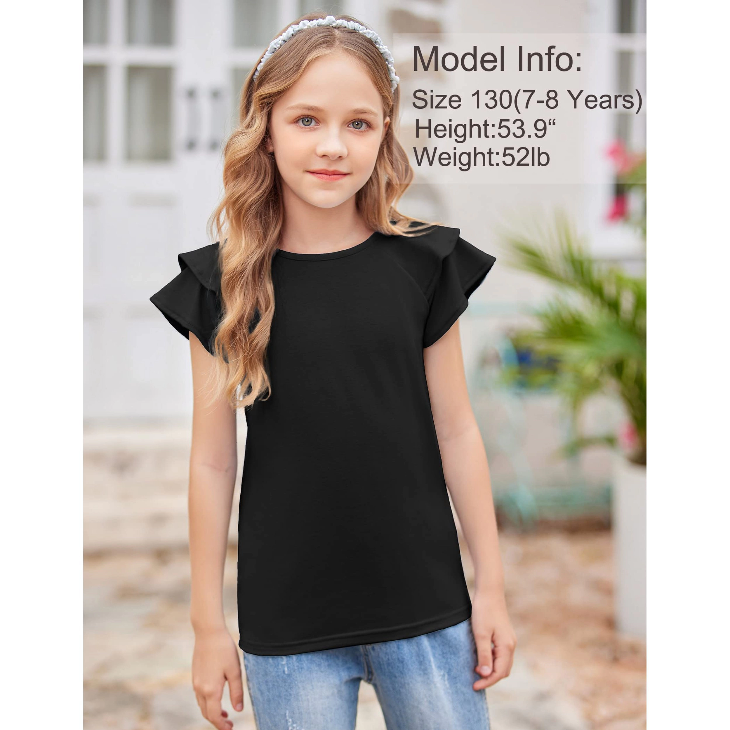 Arshiner Girls T-Shirt Shirts Soft Flatter Sleeve Crewneck Summer Clothes