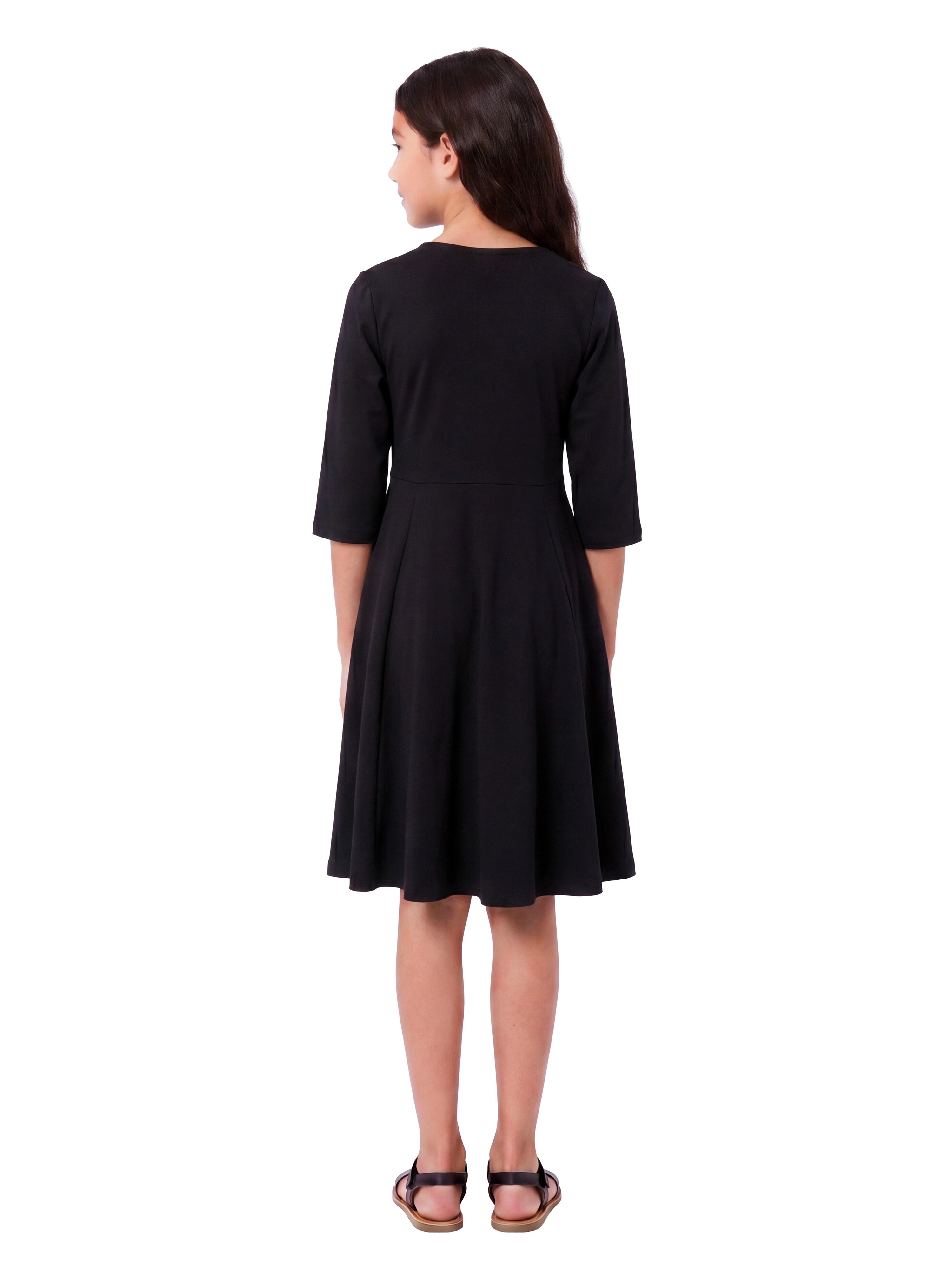 24sevenKid Essential Knee Length Fit and Flare Girls Comfortable Party Dress