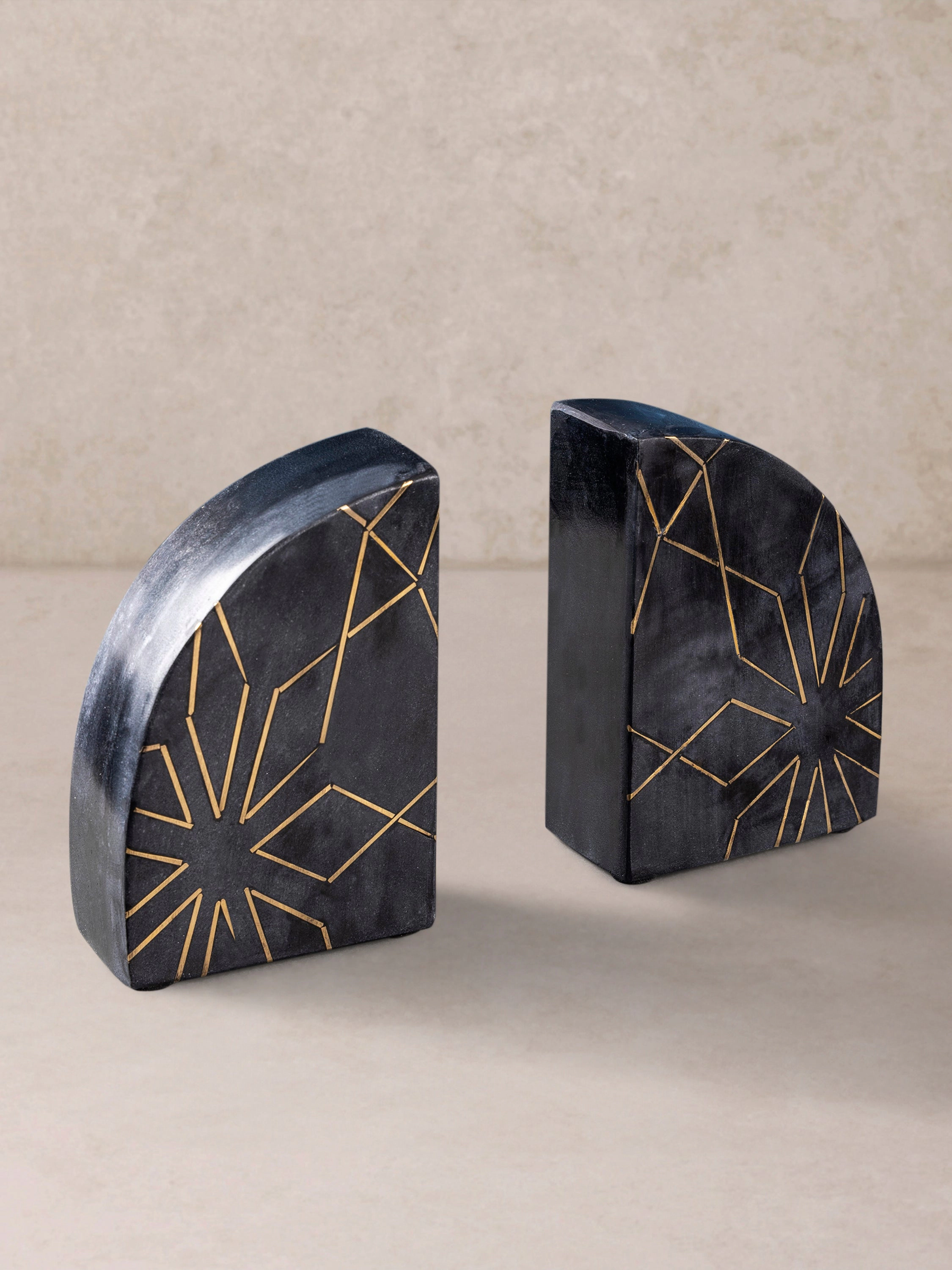 GAURI KOHLI Enchant Black Marble Bookends