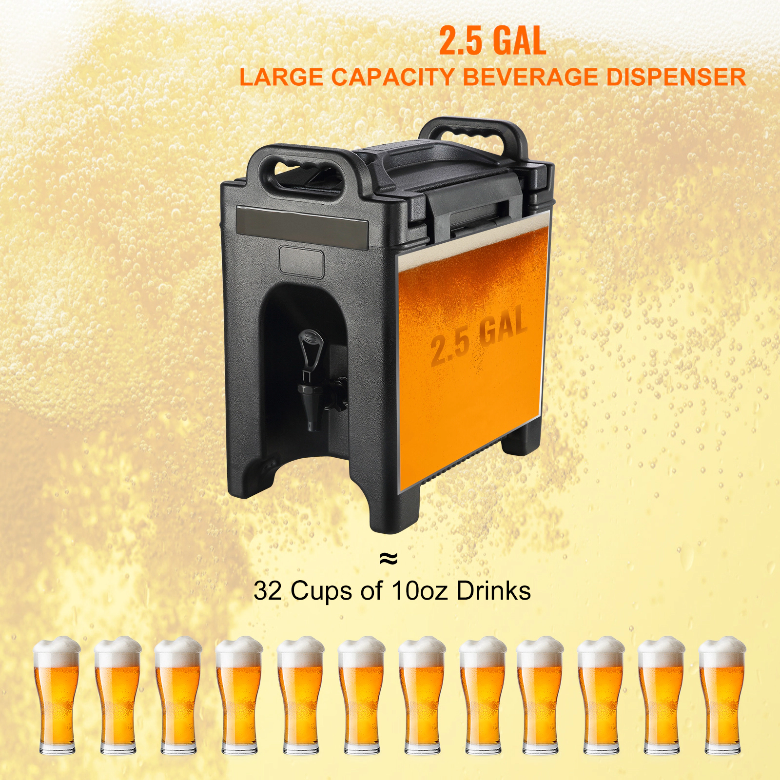 HONGGE Insulated Beverage Dispenser Food-grade LDPE Hot and Cold Beverage Server Thermal Drink Dispenser Cooler with