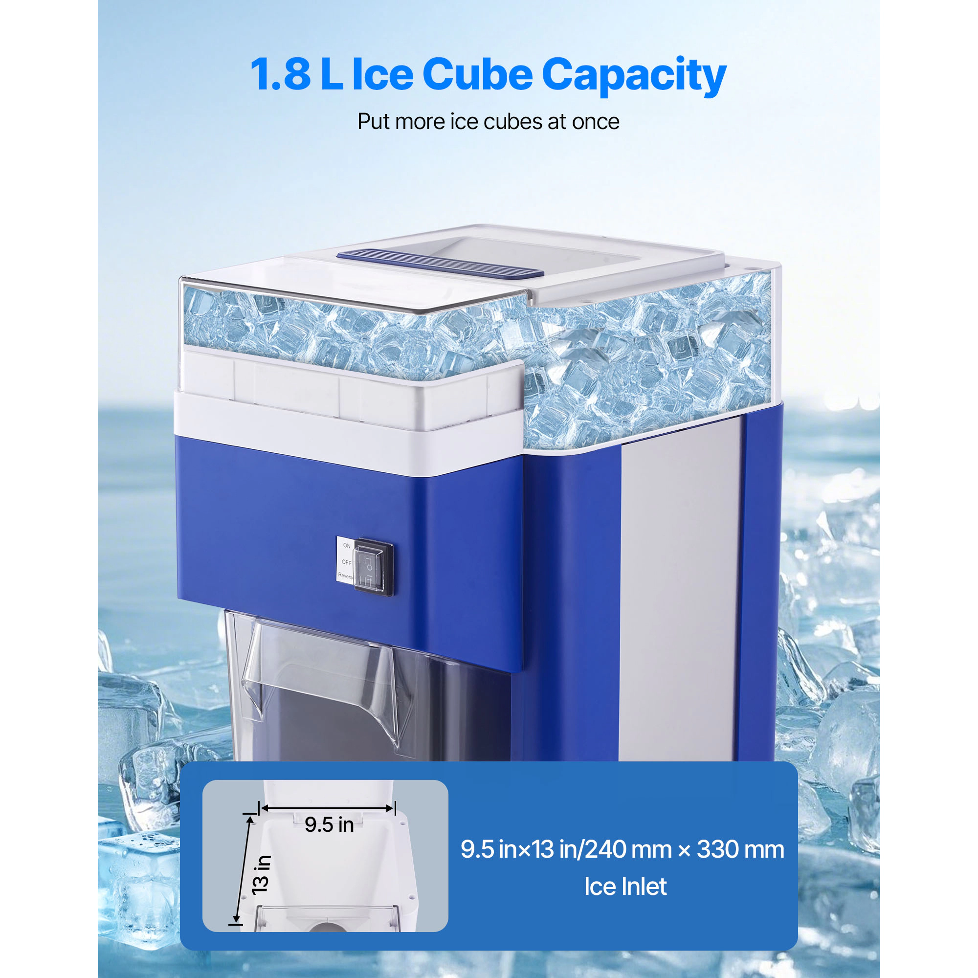 HONGGE Commercial Ice Shaver Electric Snow Cone Maker with Shaved Machine for Home