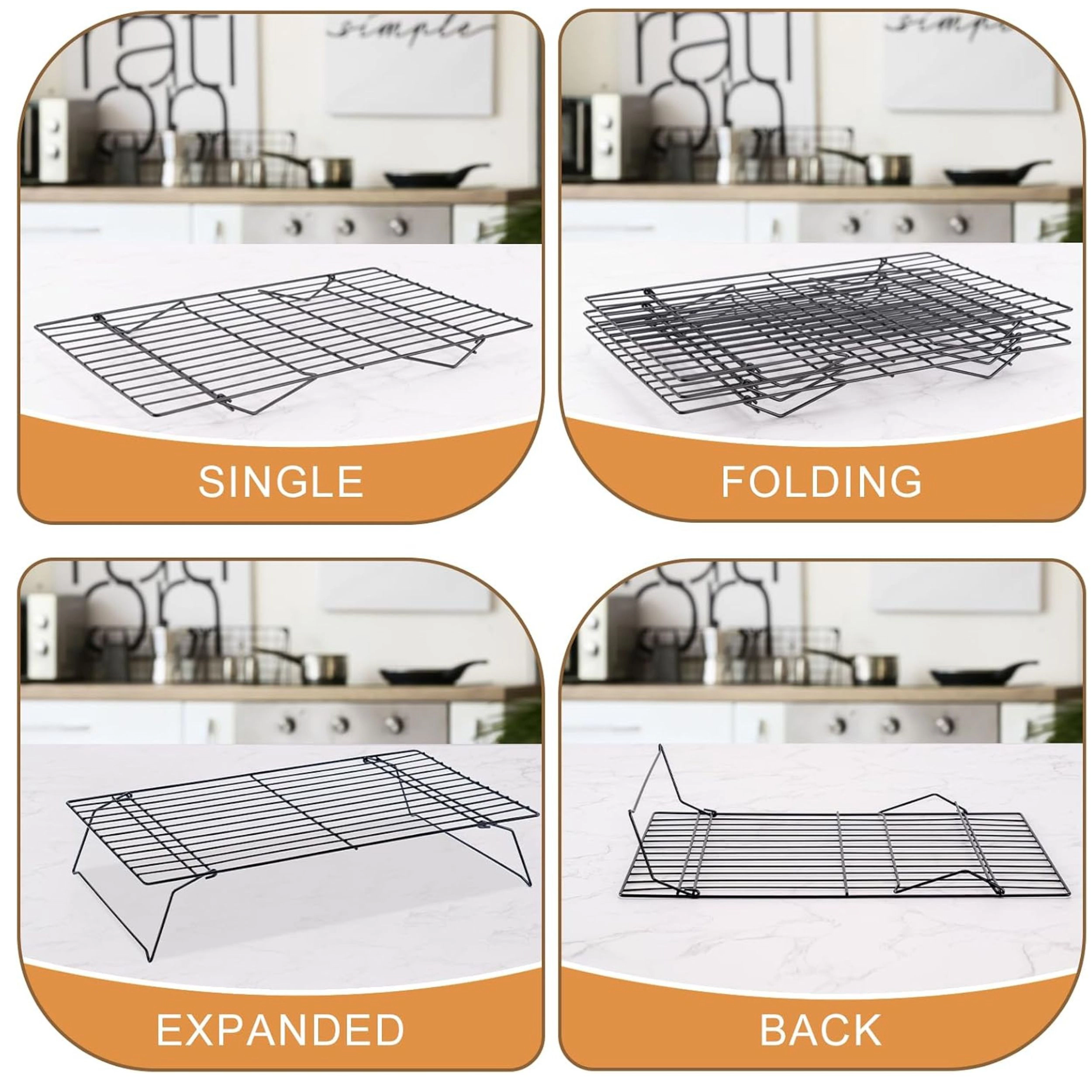 Stock Preferred 3-Tier Cooling Rack for Baking 16x10 Inch Oven Safe Wire