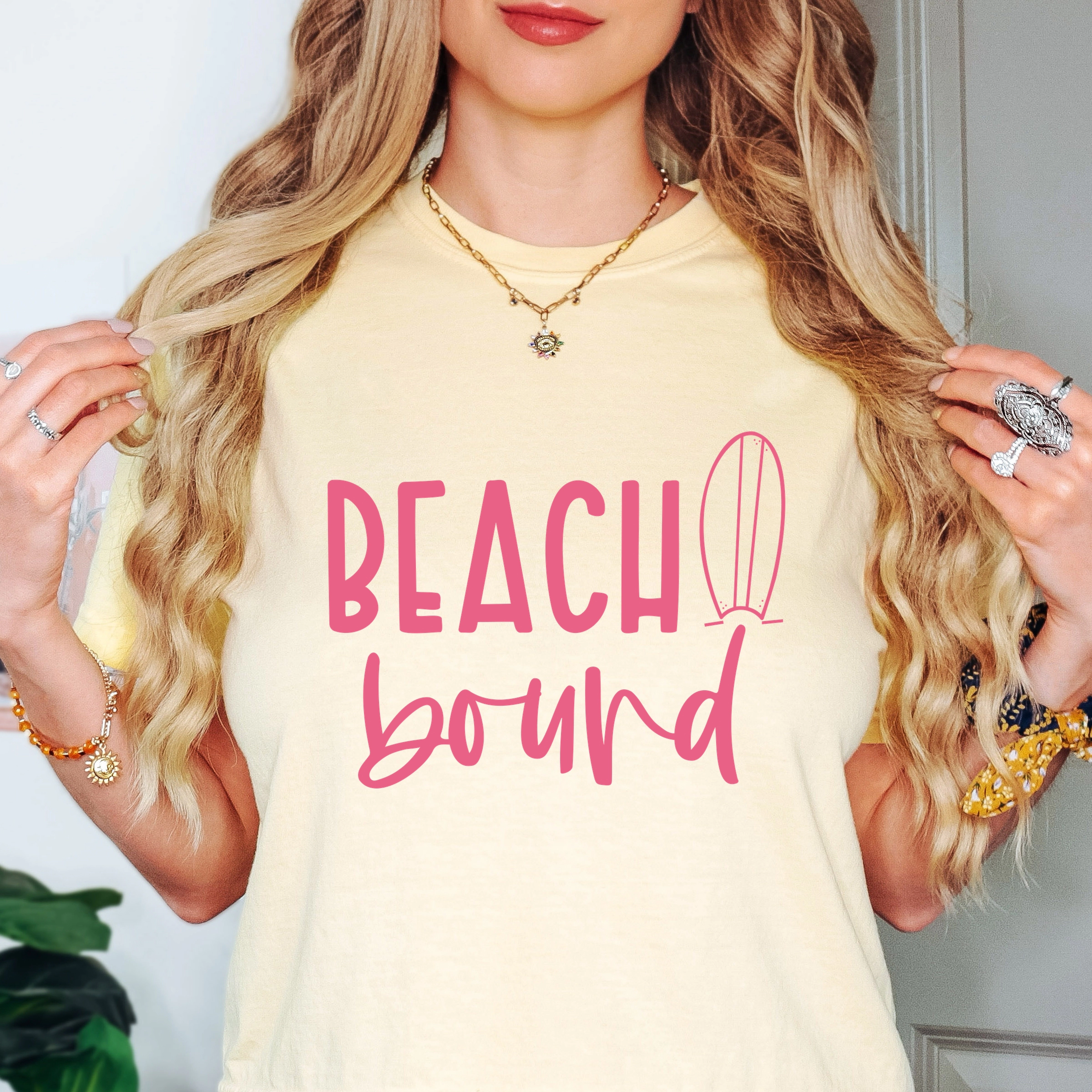 Simply Sage Market - Beach Bound Women's Boxy Crop Top Graphic T-Shirt
