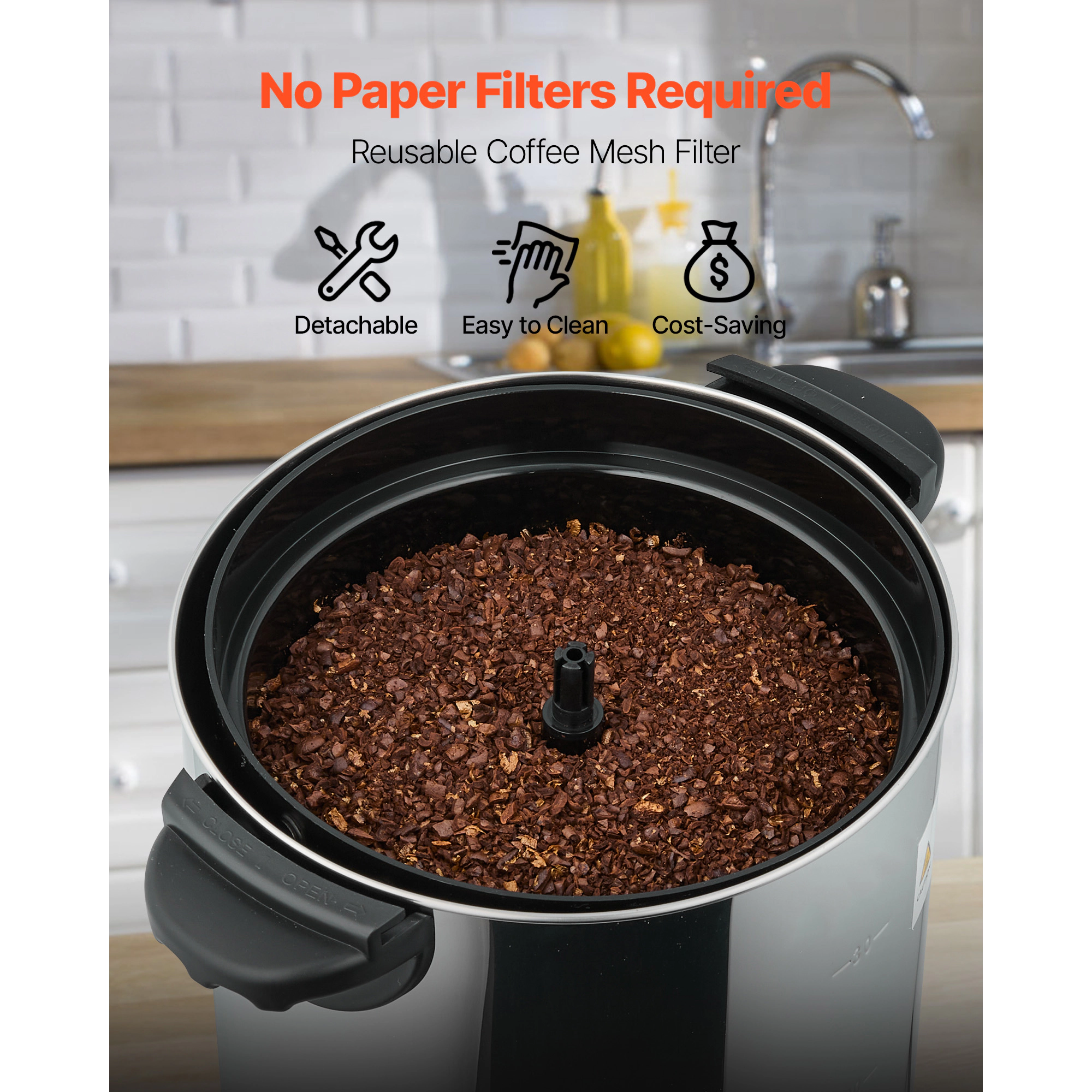 HONGGE Commercial Coffee Urn Hot Beverage Dispenser with Dripless Faucet Quick-Brewing Commercial Coffee Maker with