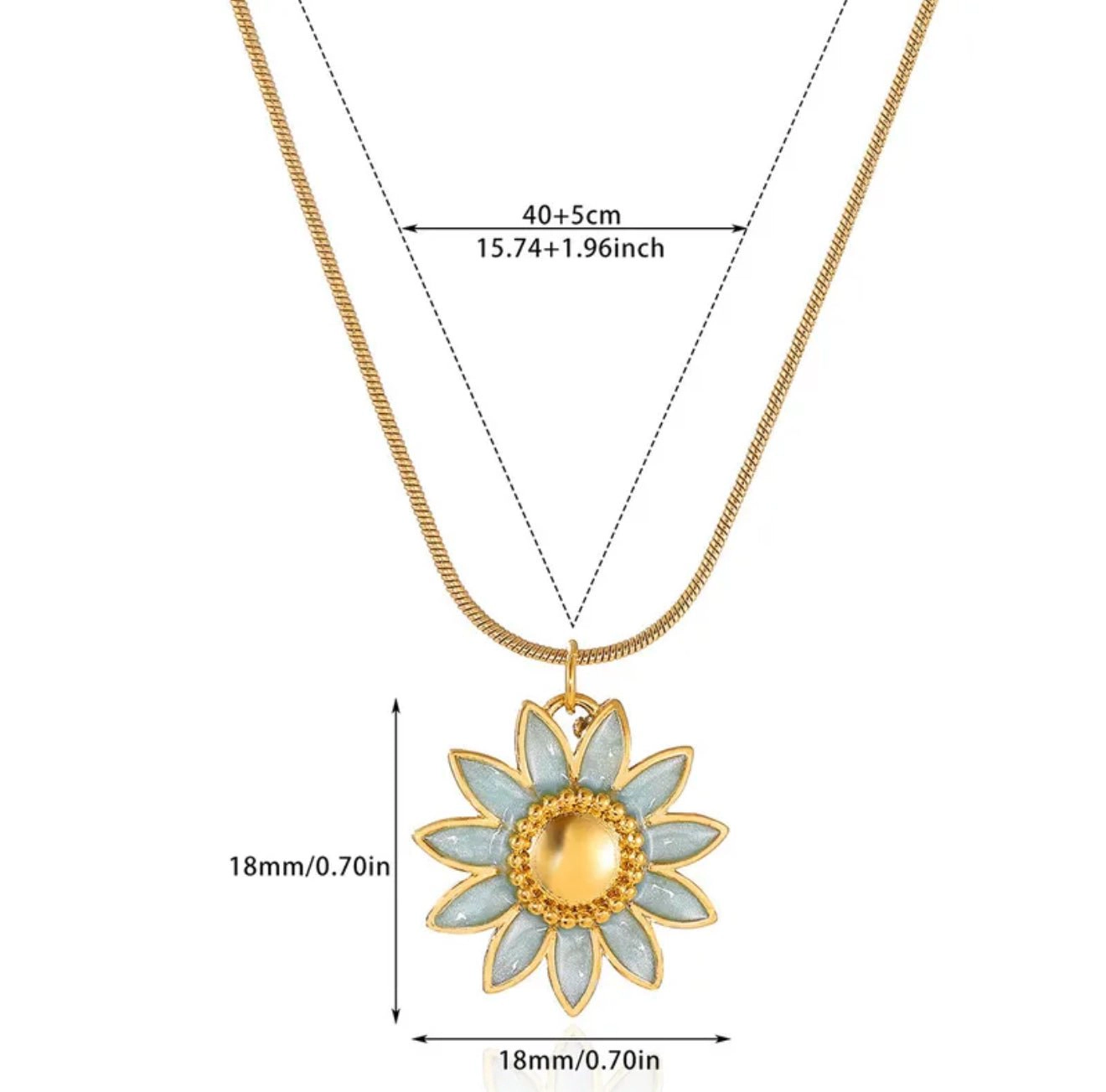 DressAtR Women's Enamel Flower 18K Gold Plated Necklace