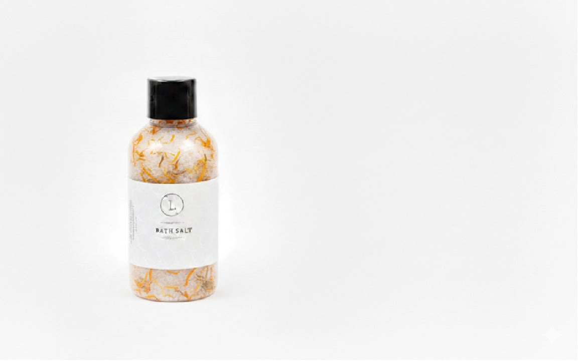 Lizush Luxurious Natural Bath Salts Discovery Set - 4 Botanical Glass Bottles