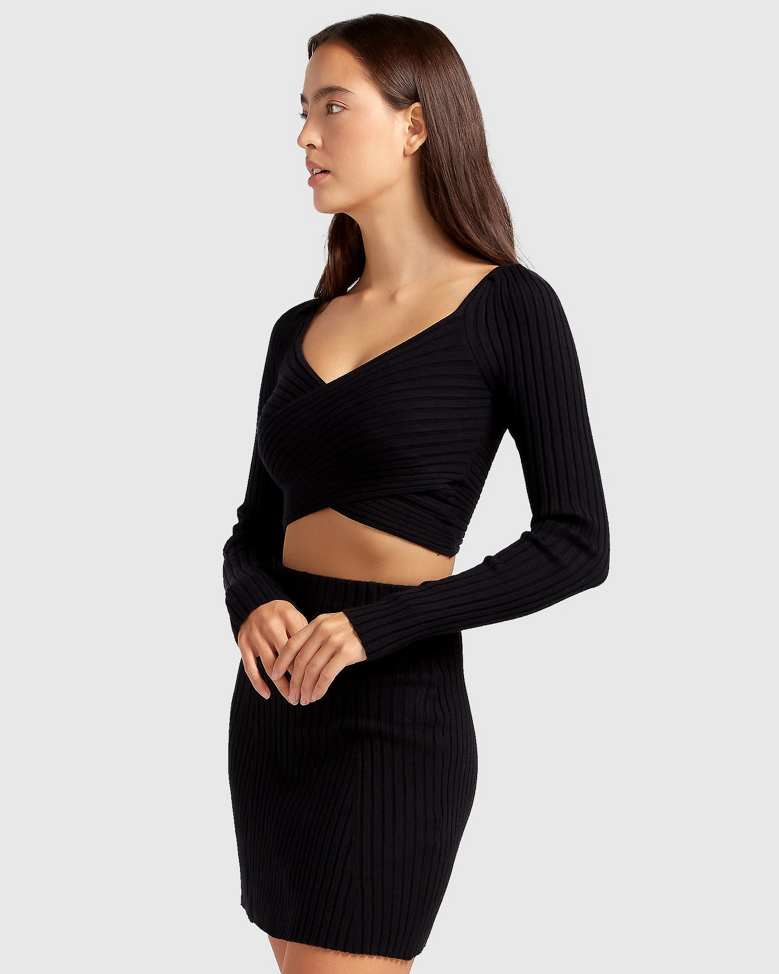 Belle & Bloom Womens Forget Me Not Knit Crop
