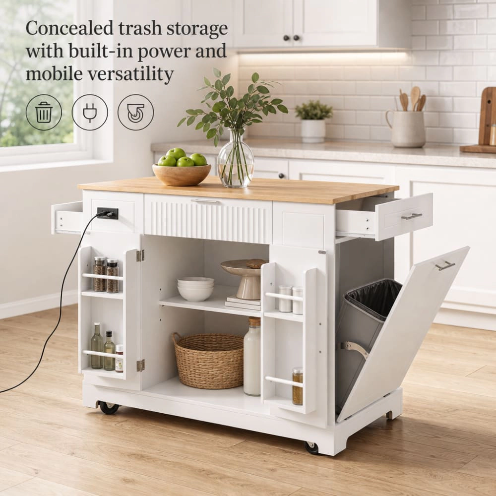 ELEMENT ACE Rolling Mobile Kitchen Storage Island Cart