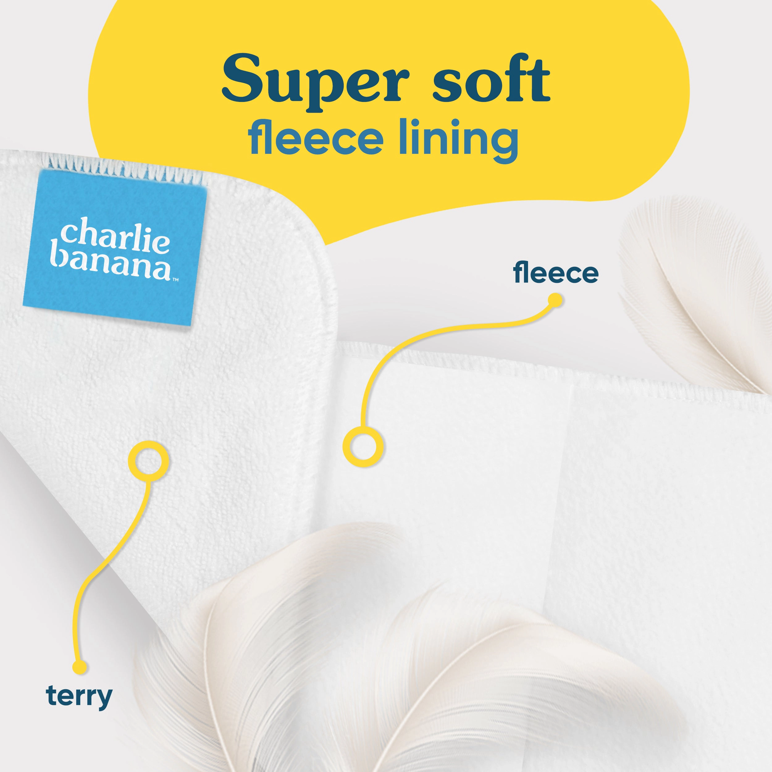 Charlie Banana One-Size Reusable Deluxe Fleece Inserts - 3 Pack