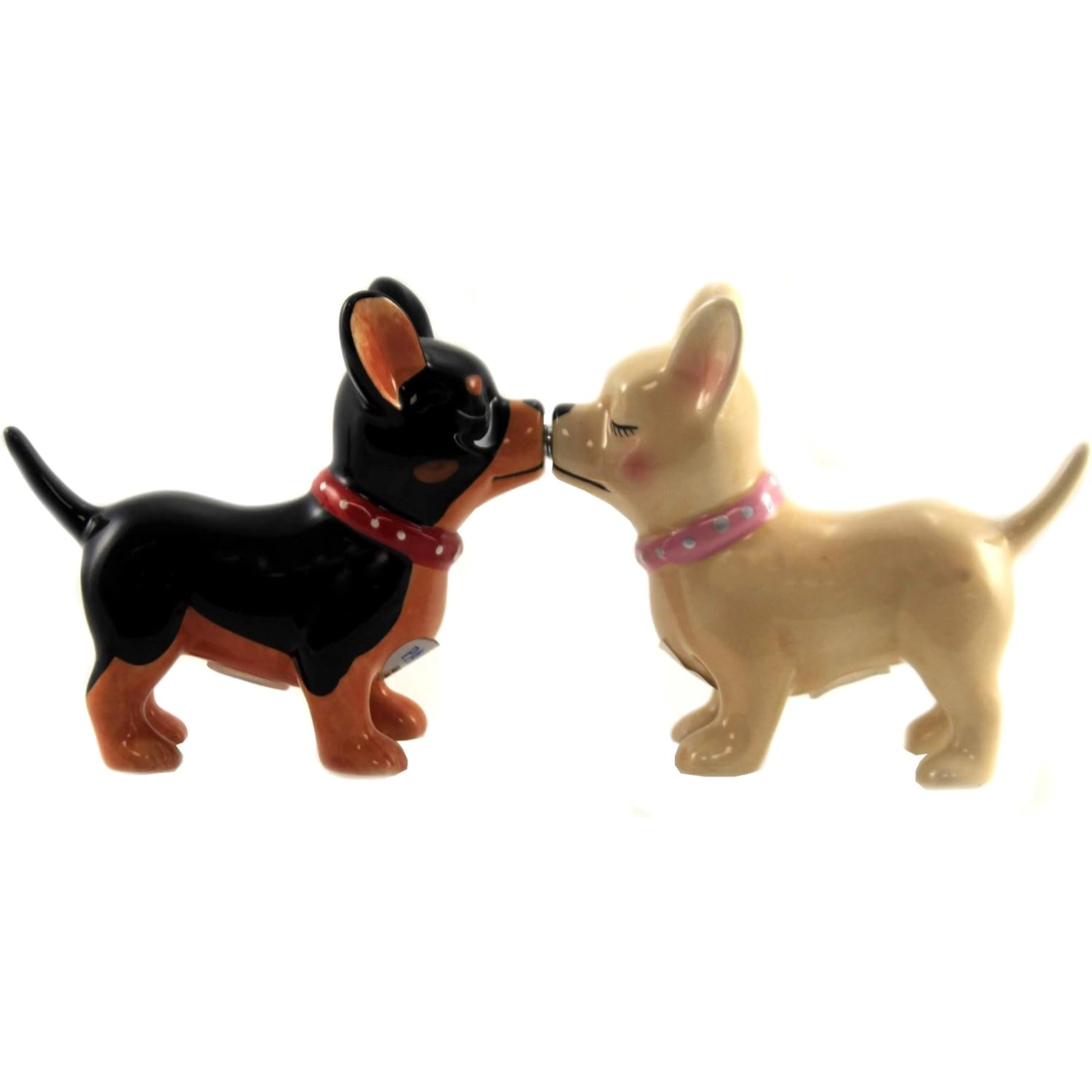 Pacific Giftware Kissing Chihuahuas Pucker Up Pups Salt and Pepper Shaker Set Magnetic