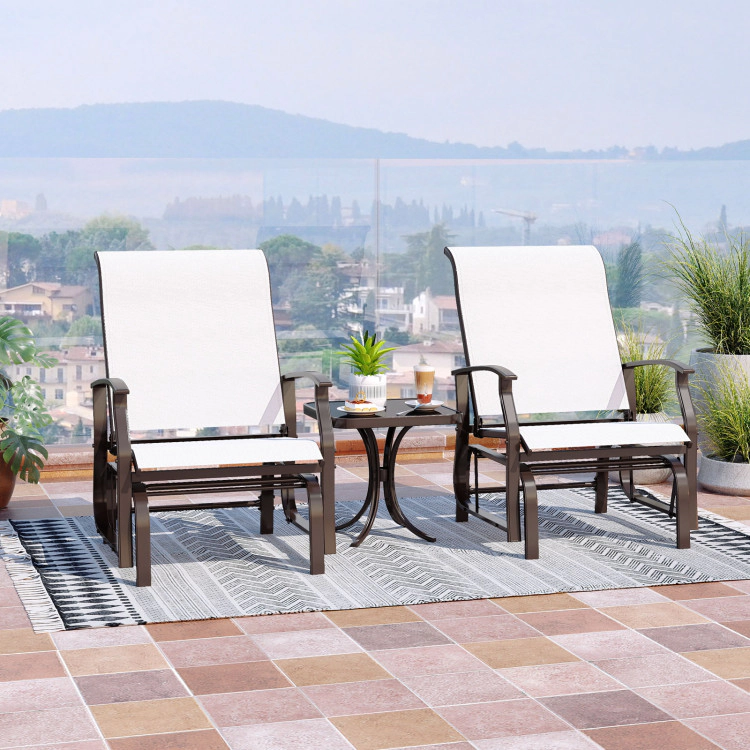 Hivvago Outdoor Glider Chairs Set Of 2 With Ergonomic Backrest And Seat
