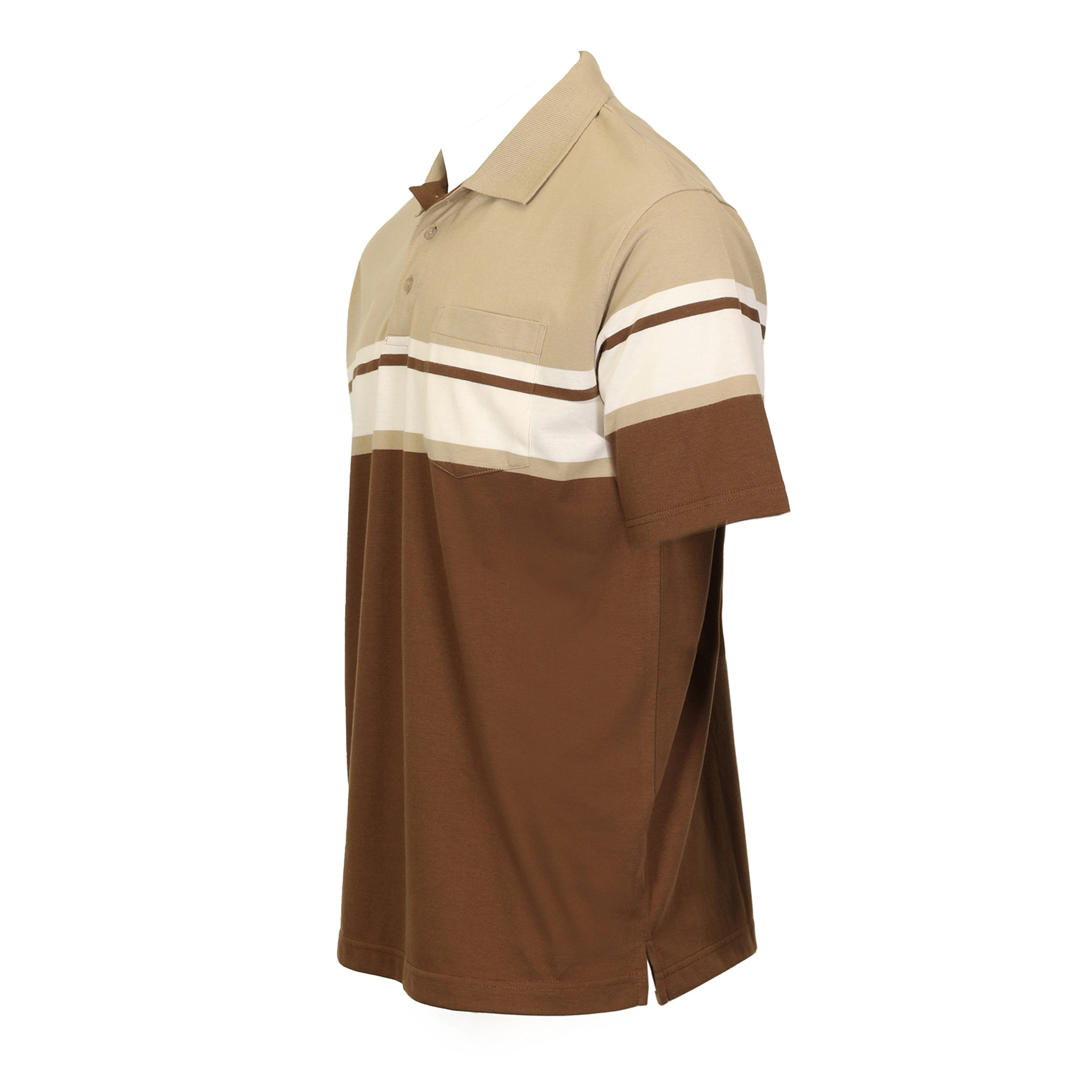 Gioberti Men's Stripe Short Sleeve Polo w/ Chest Pocket