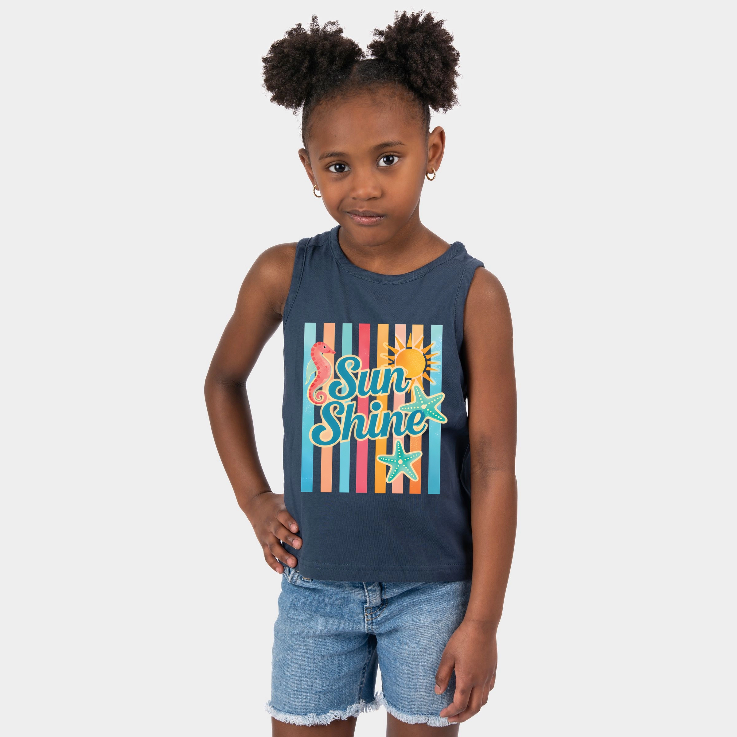 The Juniper Shop - Sunshine Seahorse Stripes Youth Tank Top