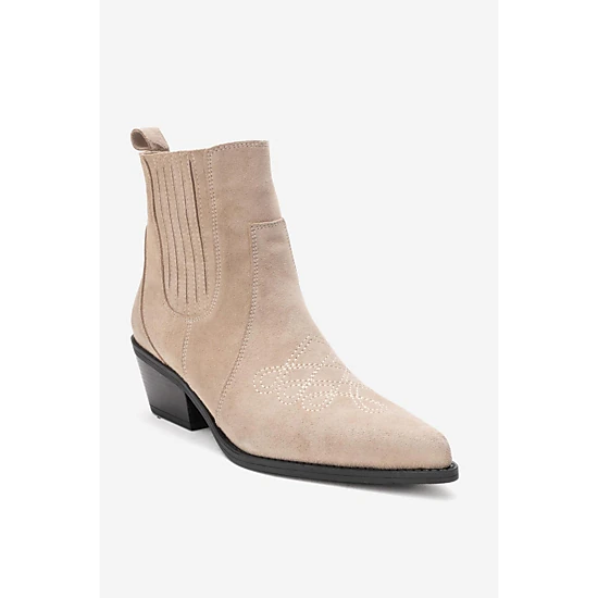Forever & Always Womens Julieta Leather Block Heel Western Boots