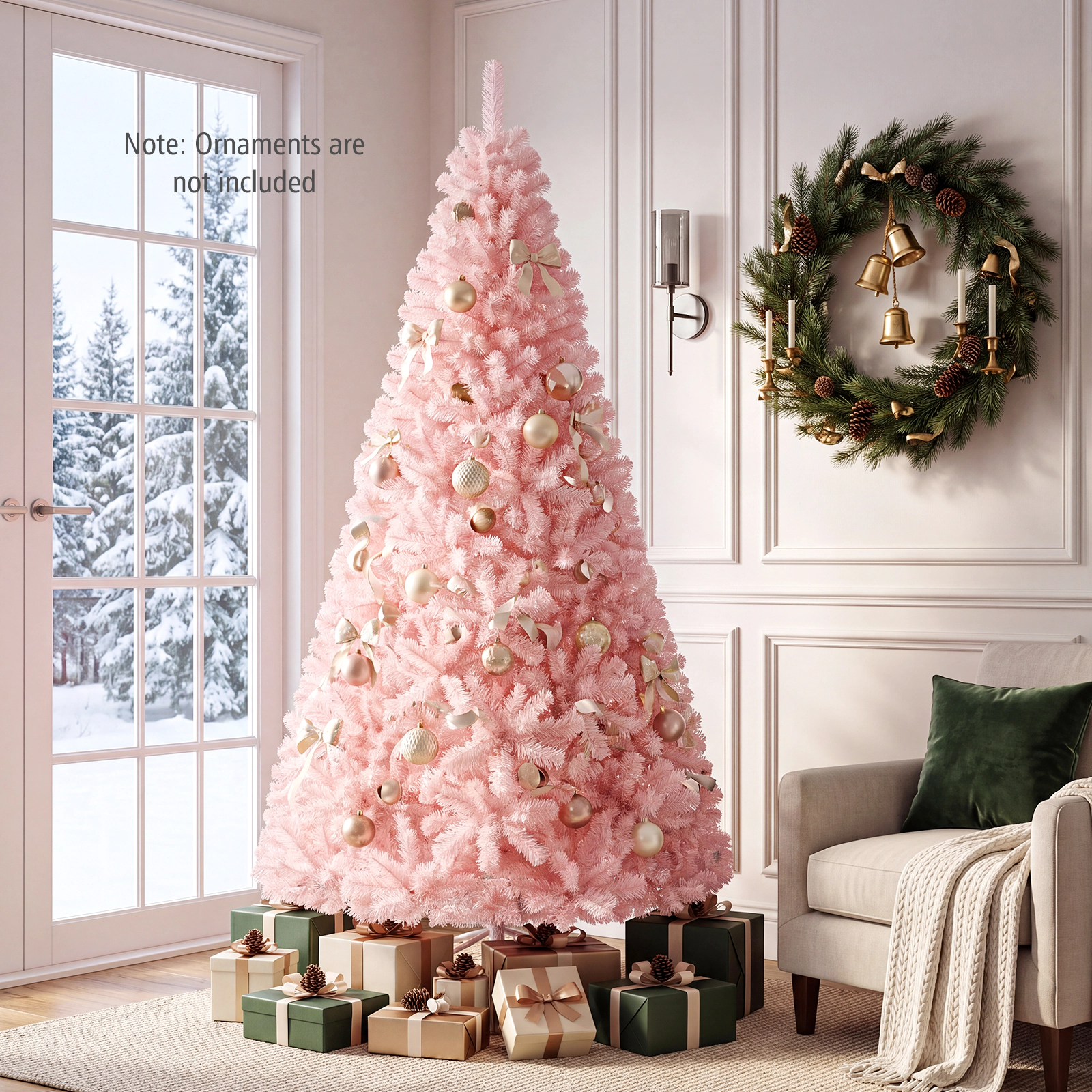 Costway 6/7ft Christmas Tree Hinged Full Fir Tree Metal Season