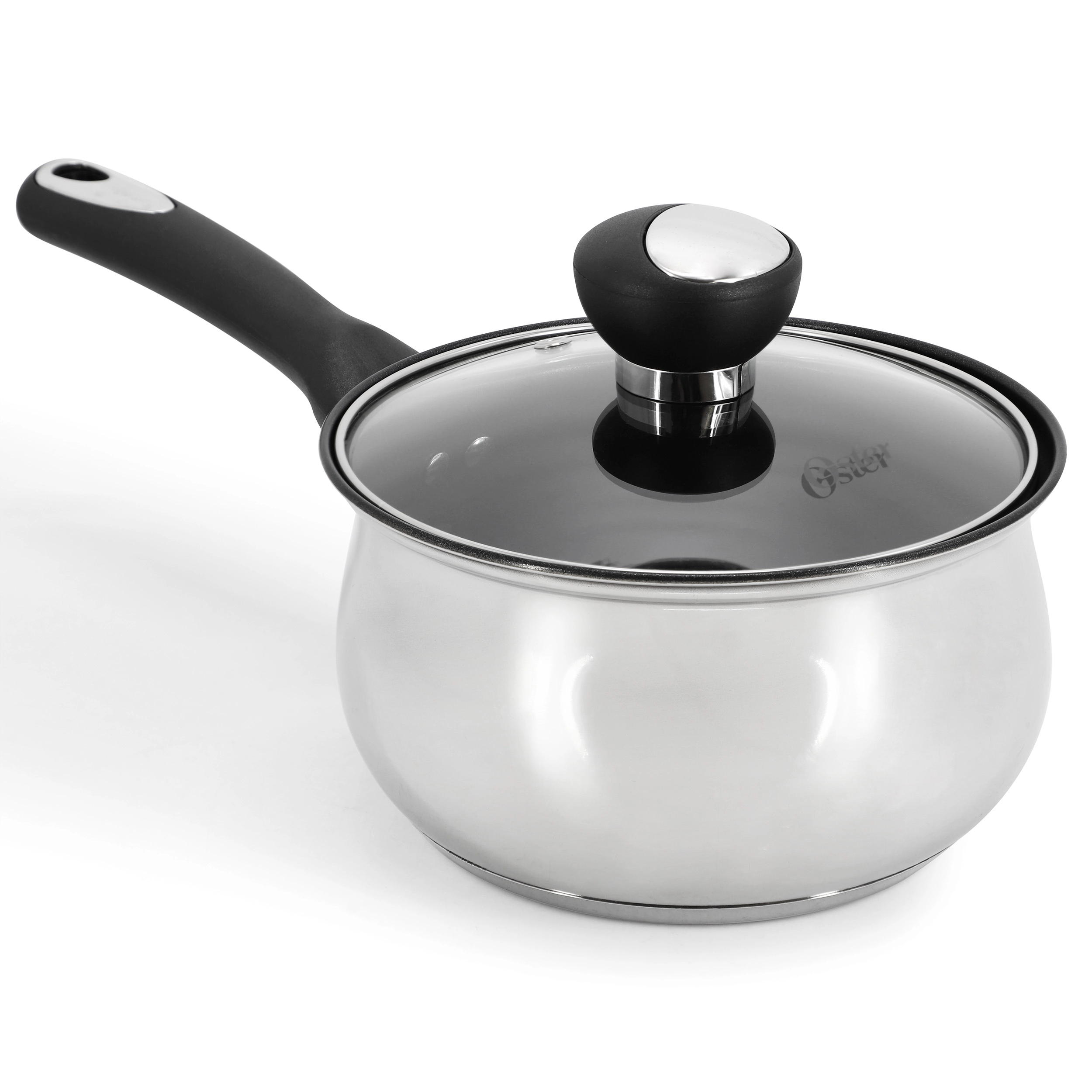 Oster Baldwyn 10 Piece Stainless Steel Belly-Shaped Nonstick Cookware and Utensil Set