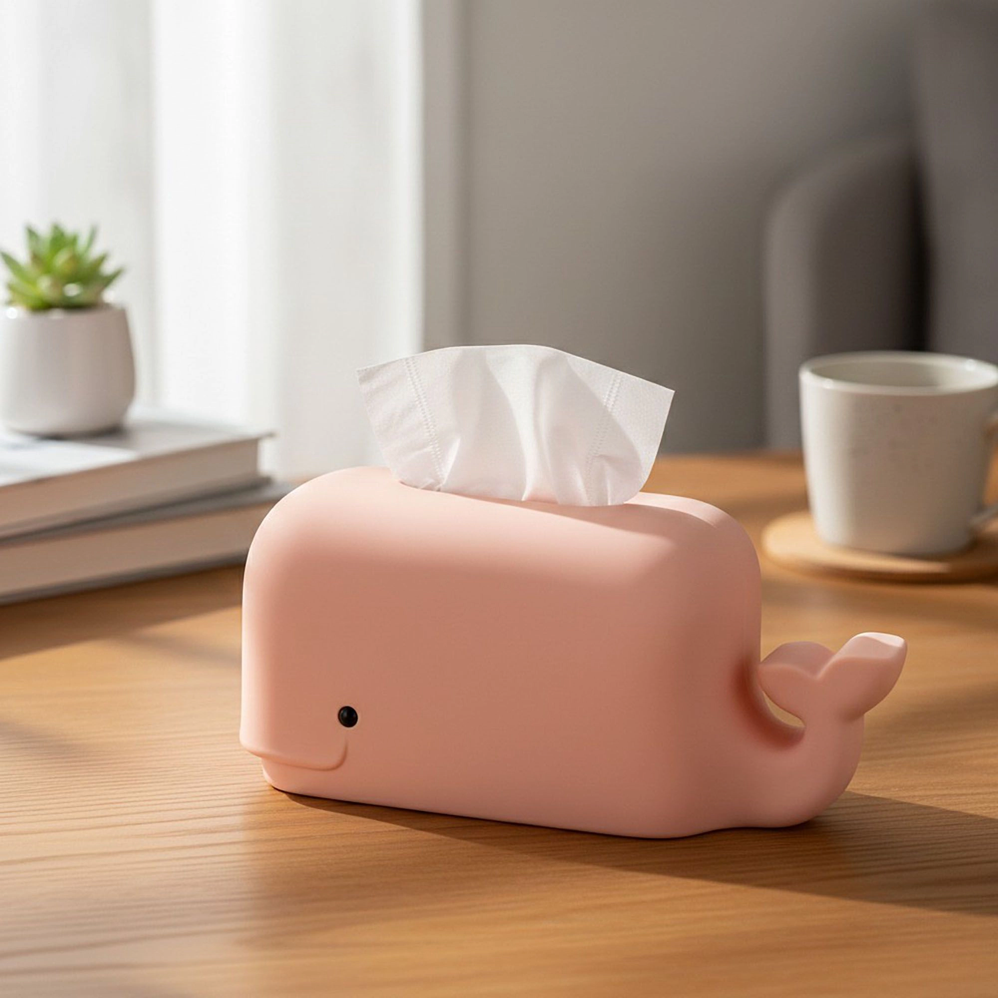 Alilang Unisex Whale Shape Tissue Box Cover Soft Decorative Tabletop Holder