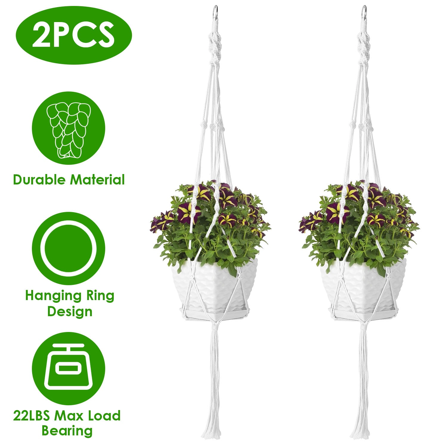 GBruno Cotton Rope Plant Hanger 2-Pack