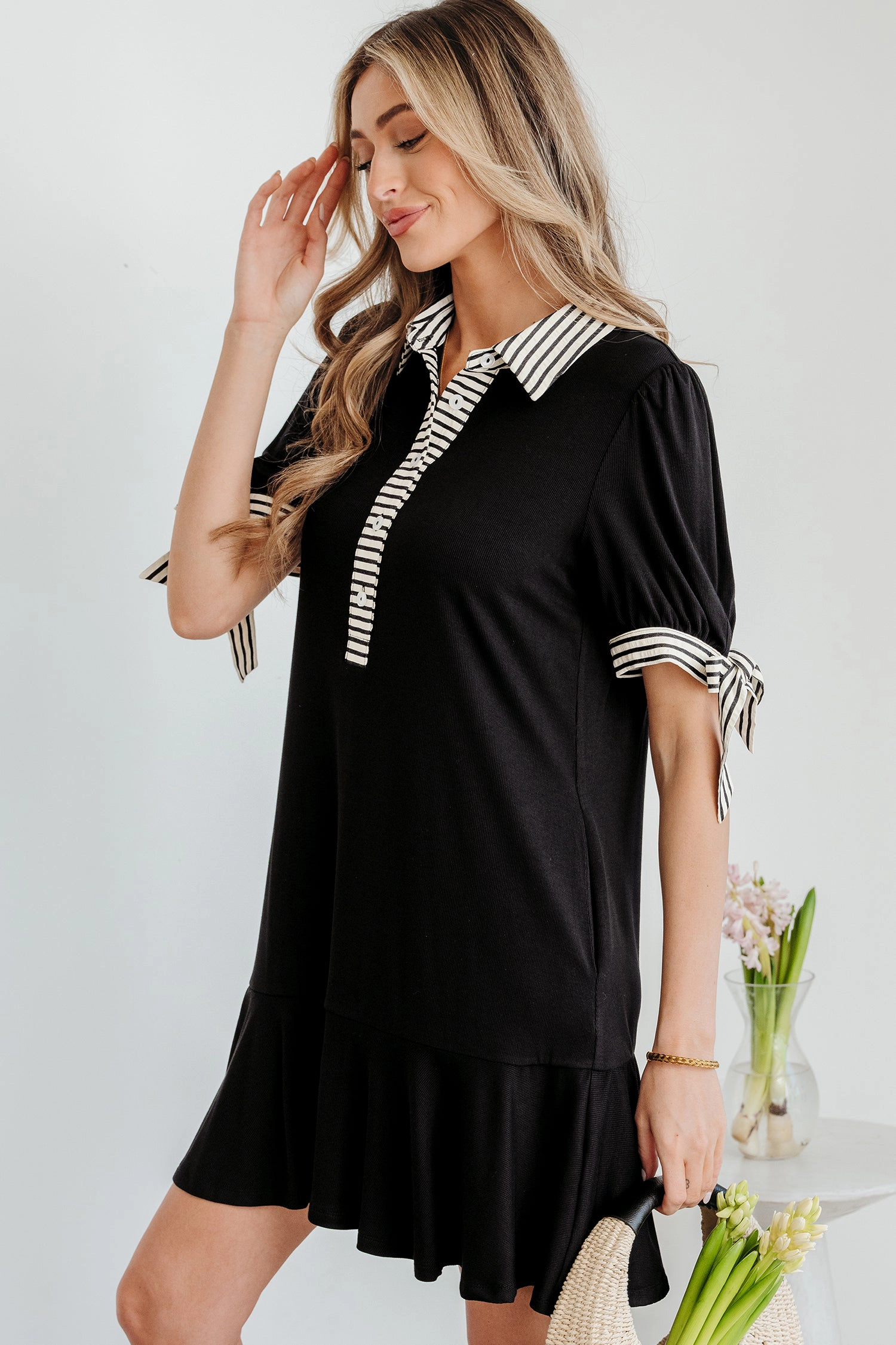 Threaded Pear Women's Mckenzie Sleeve Shift Mini Dress