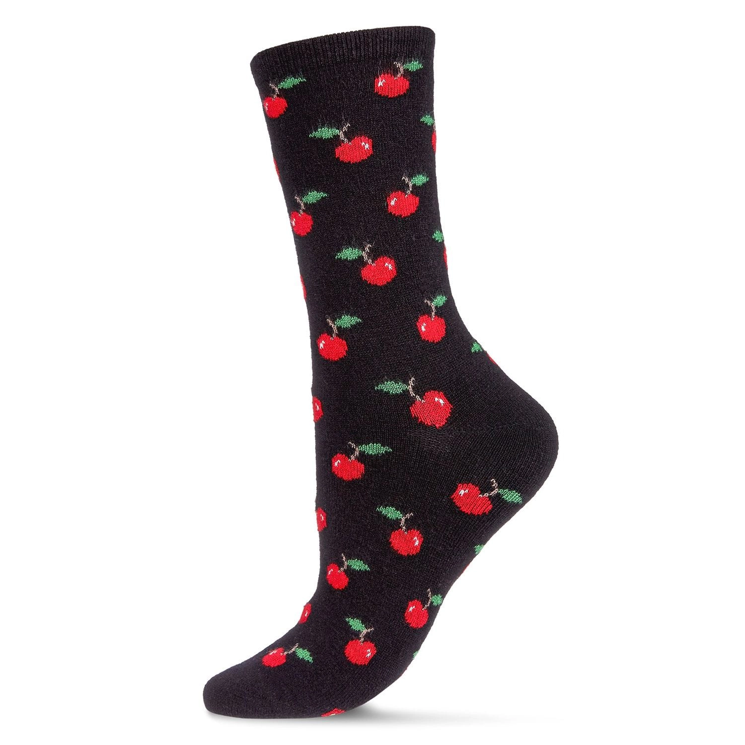 MeMoi Women's Cherry On Top Cashmere Blend Crew Socks