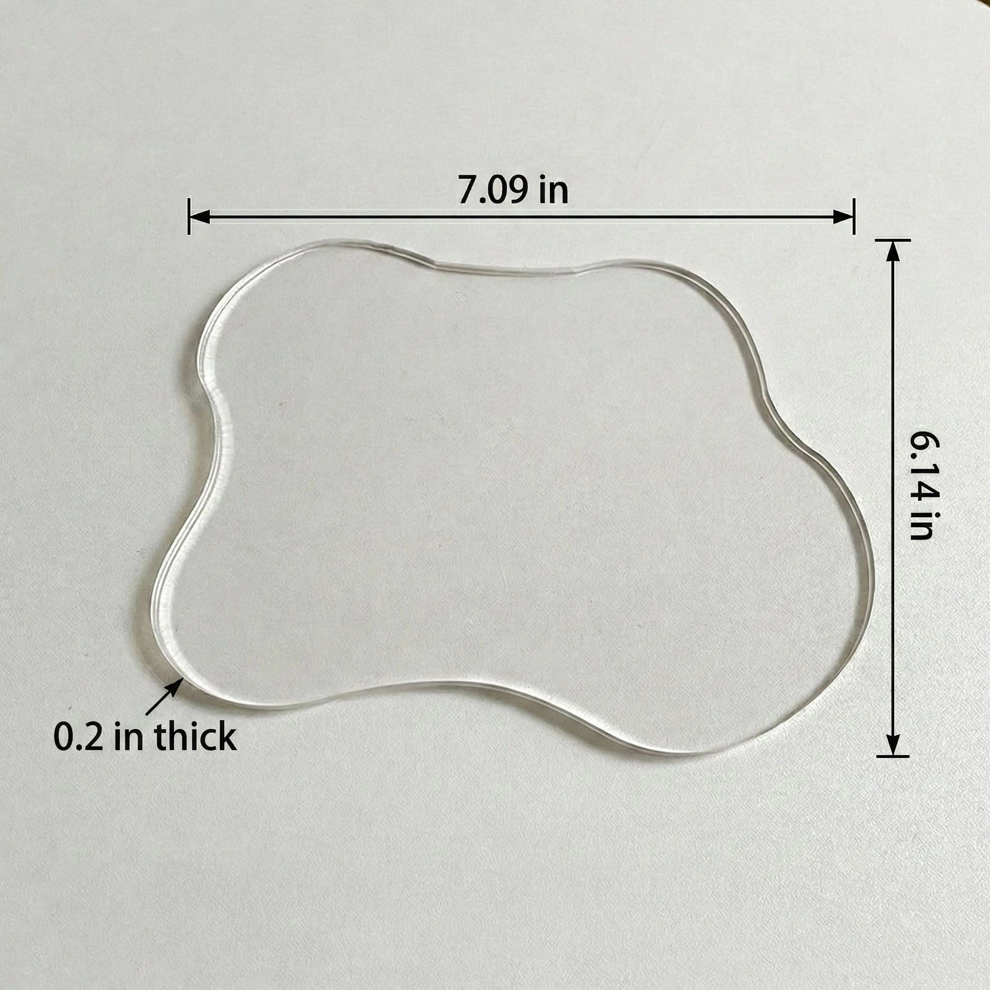 Alilang Unisex 2-PC Clear Wavy Edge Coaster Transparent Drink Table Protector
