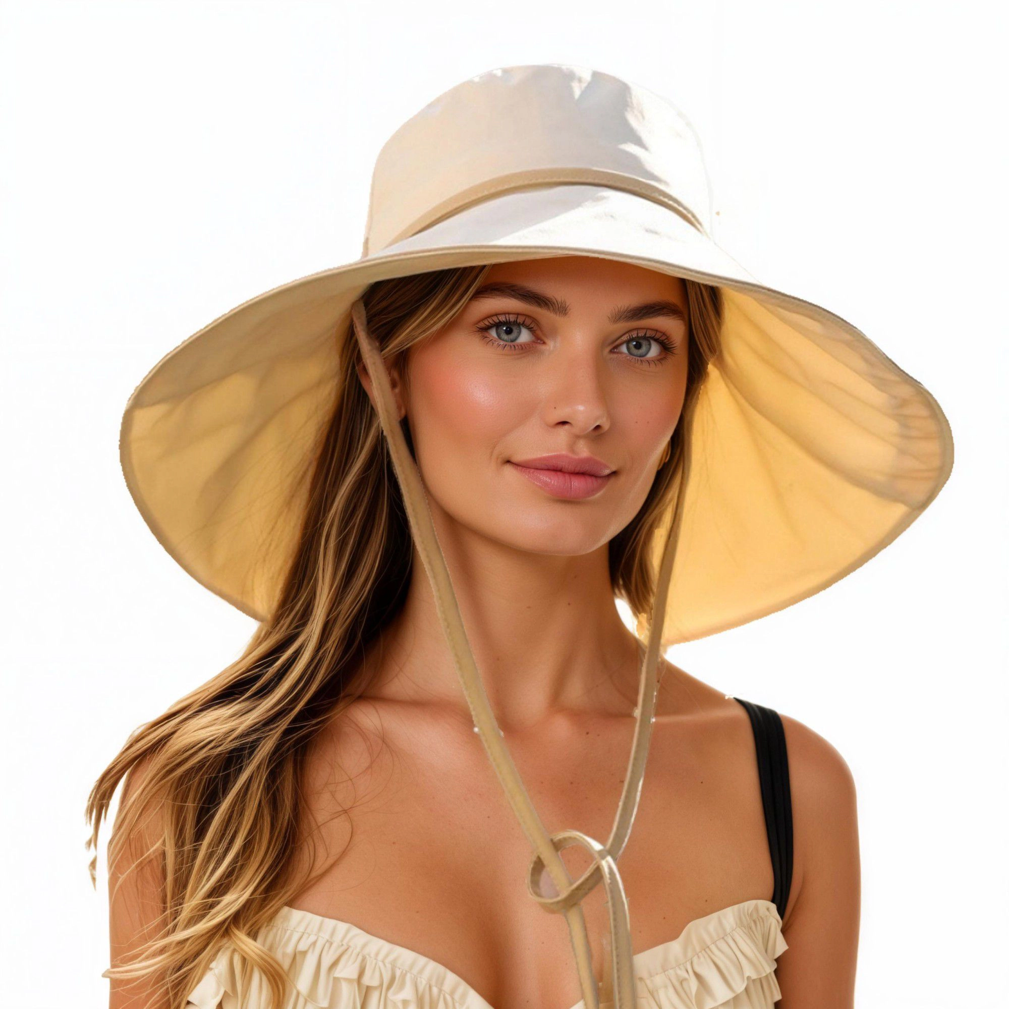 Anna-Kaci Women's Wide Brim Soft Sun Hat with Tie Strap Lightweight Casual Headwear