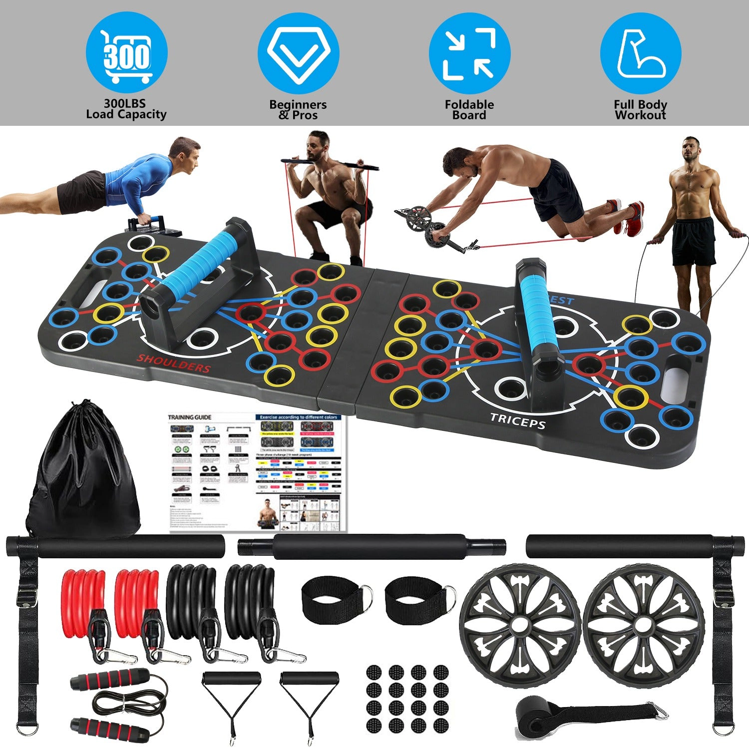 GBruno 15-Piece Push Up Board Workout System