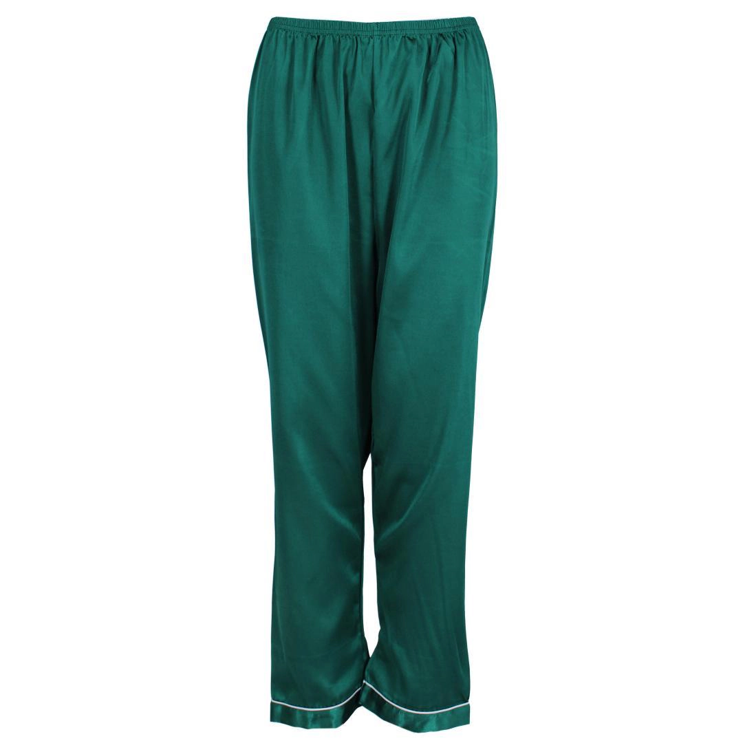 CTM Women's Satin Long Sleeve Pajama Lounge Set