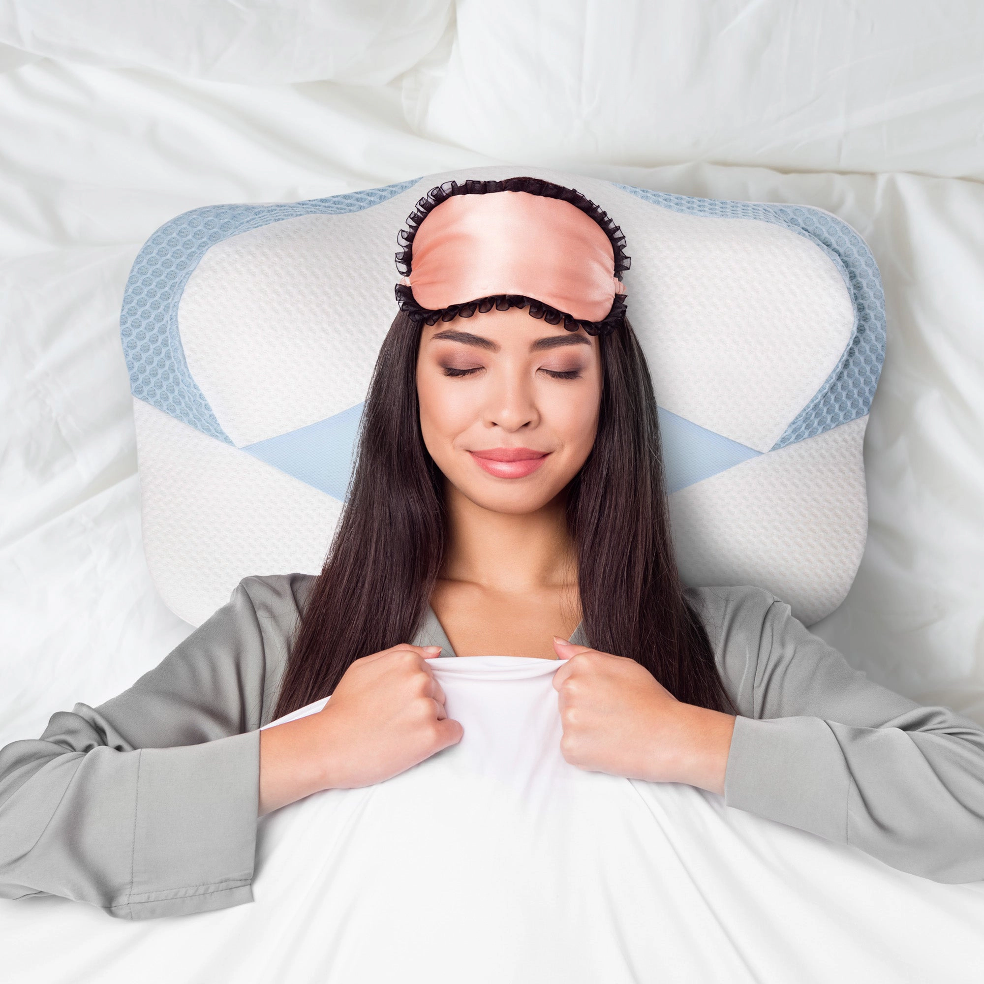 Cheer Collection Memory Foam Contoured Cervical Pillow 24"x14"