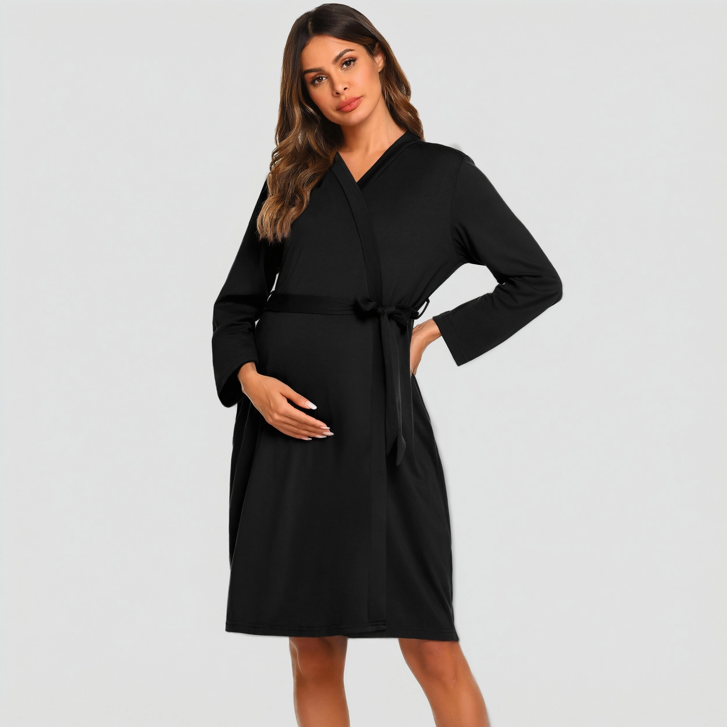Ekouaer Maternity Robe Labor Delivery Nursing Gown Hospital Breastfeeding Dress Bathrobes