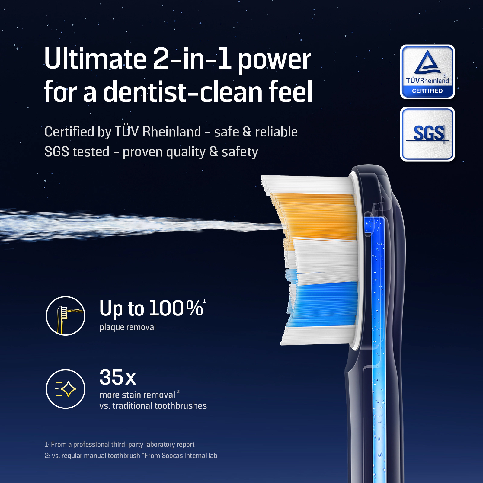 Soocas NEOS II Sonic Electric Toothbrush with Built-In Water Flosser