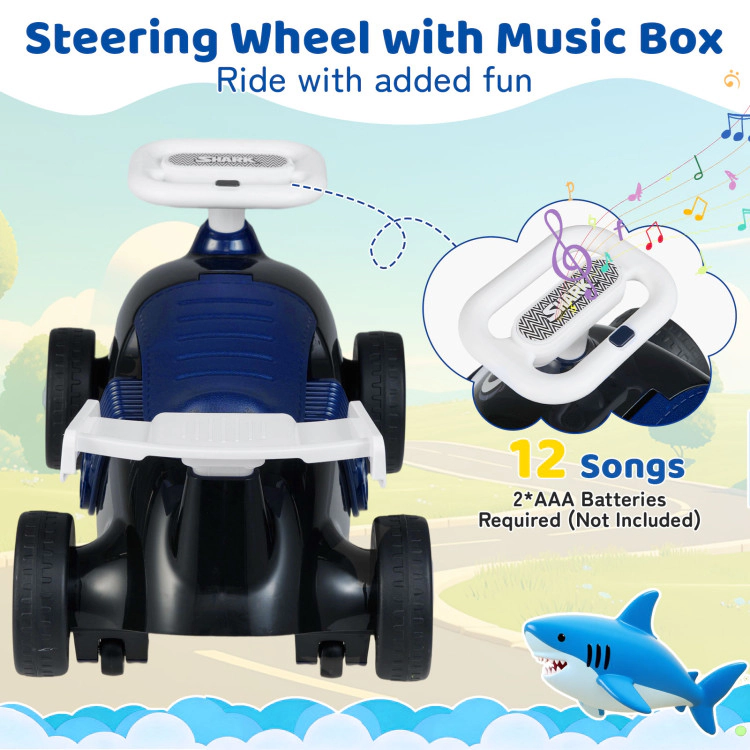 Hivvago Kids Ride On Car Sliding Toy with Music and Under-Seat Storage