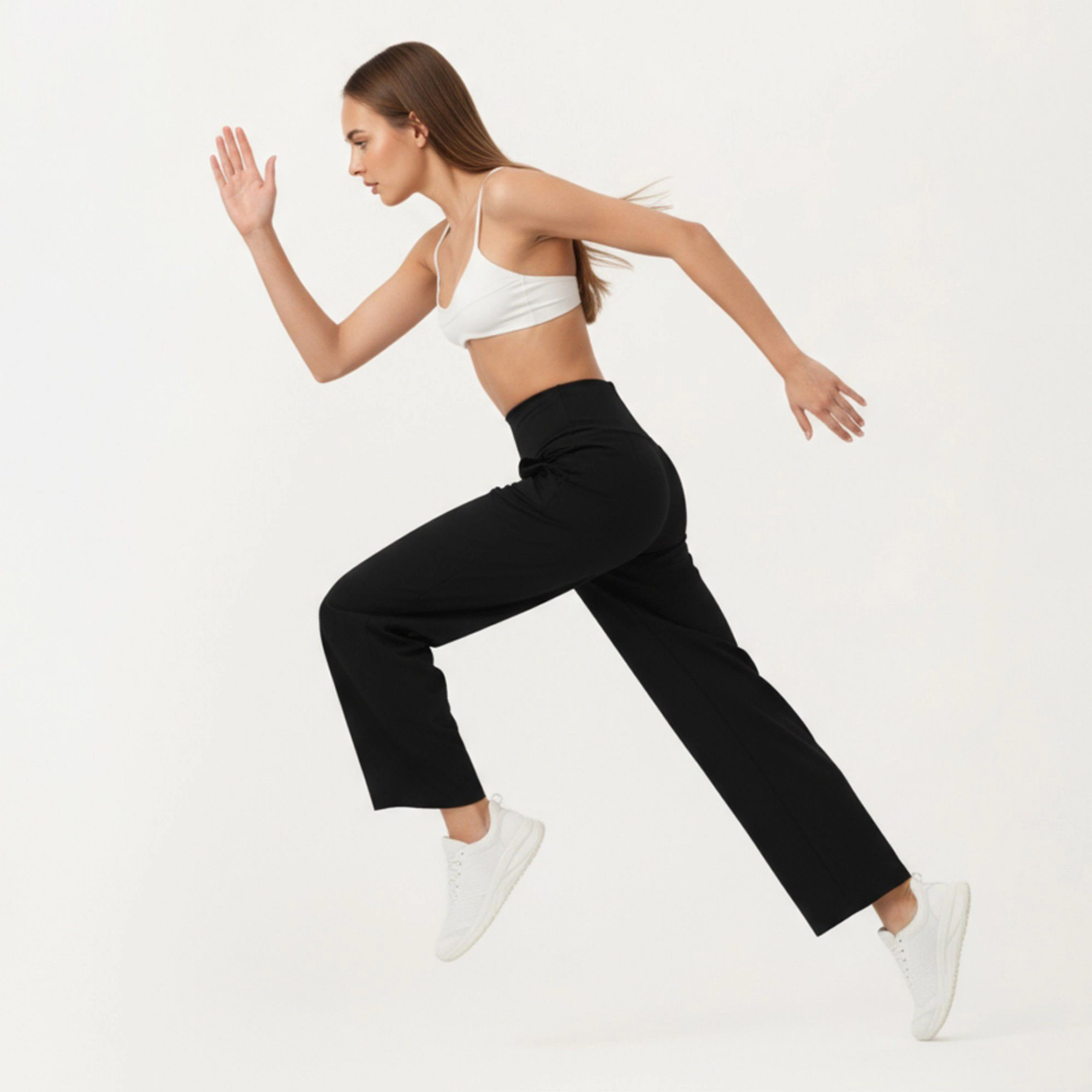Anna-Kaci Women's High-Waist Pleated Wide-Leg Sweatpants with Smooth Stretch Fabric and Relaxed Silhouette
