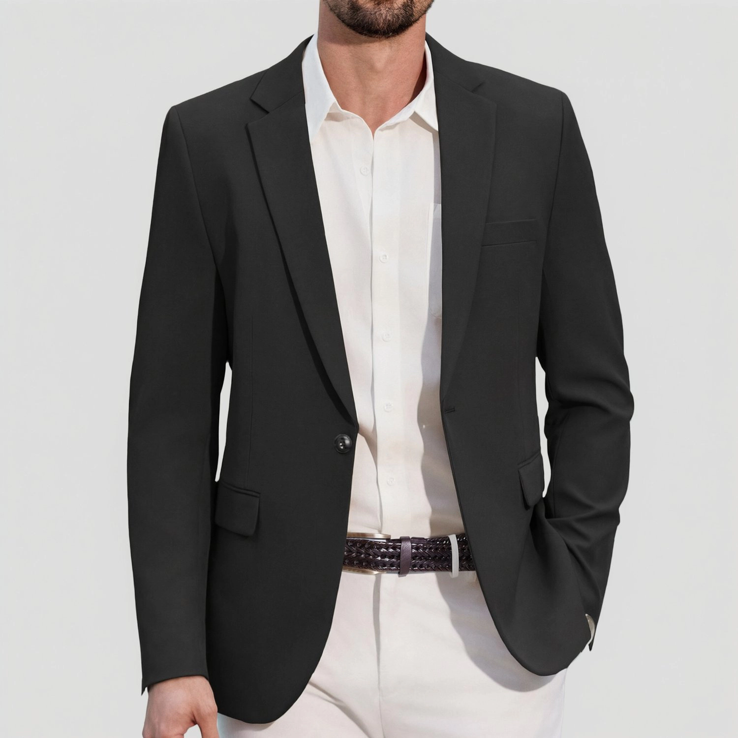 COOFANDY Mens Khaki Dressy Notch Lapel Blazer Single Button Slim Casual Sport Coat